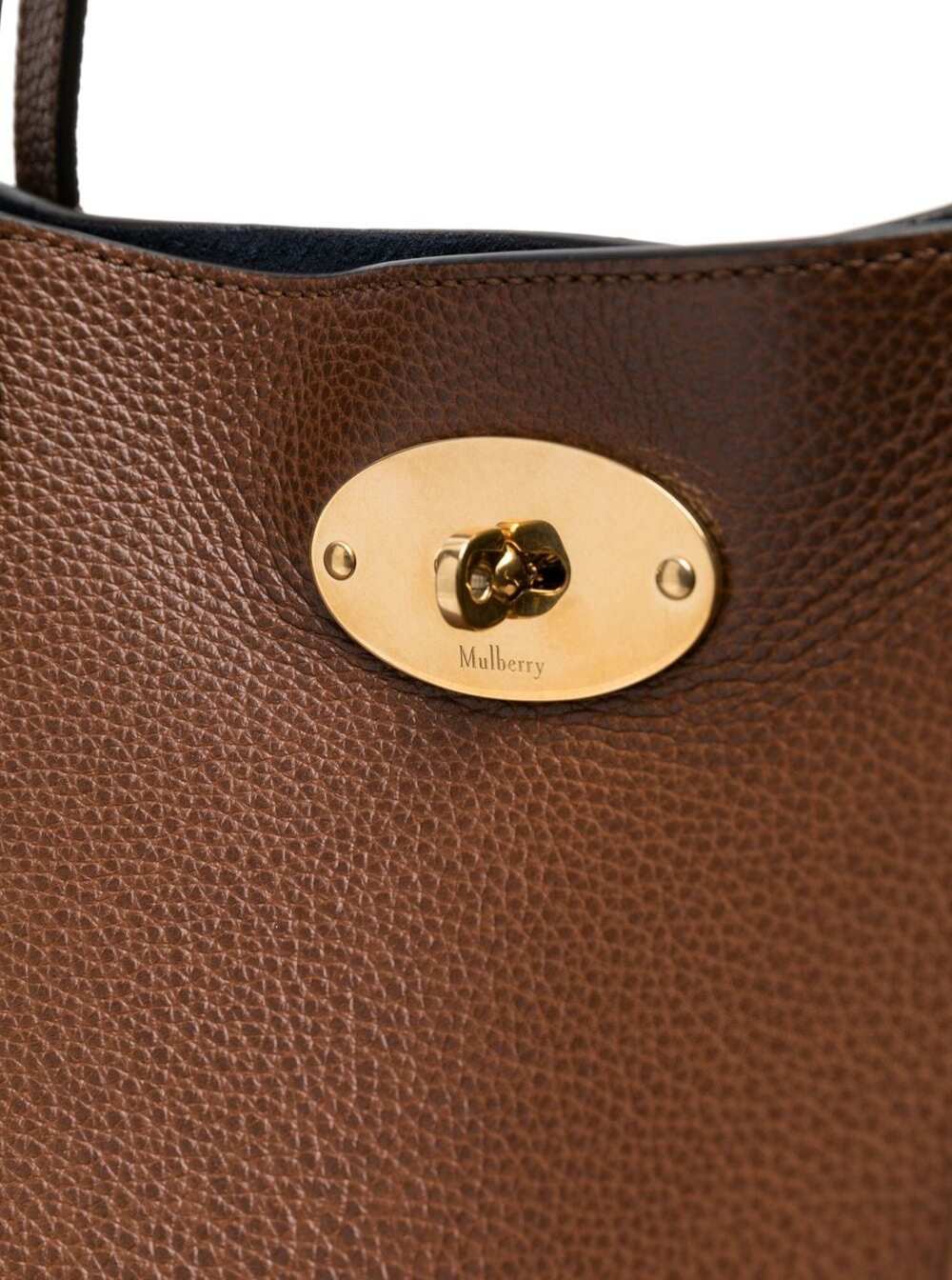 Shop Mulberry Brown Bayswater Hand Bag With Flap Detail In Leather Woman