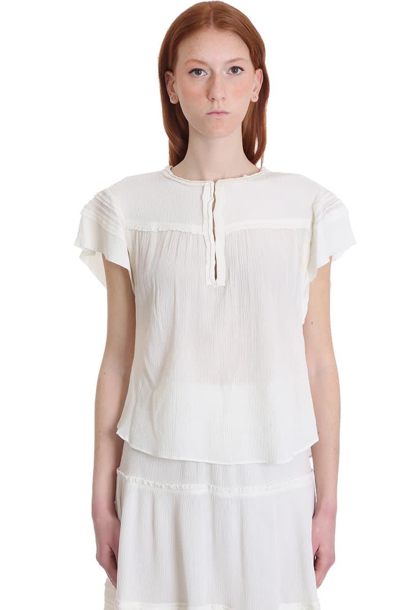 Isabel Marant Irving Blouse In White Cotton