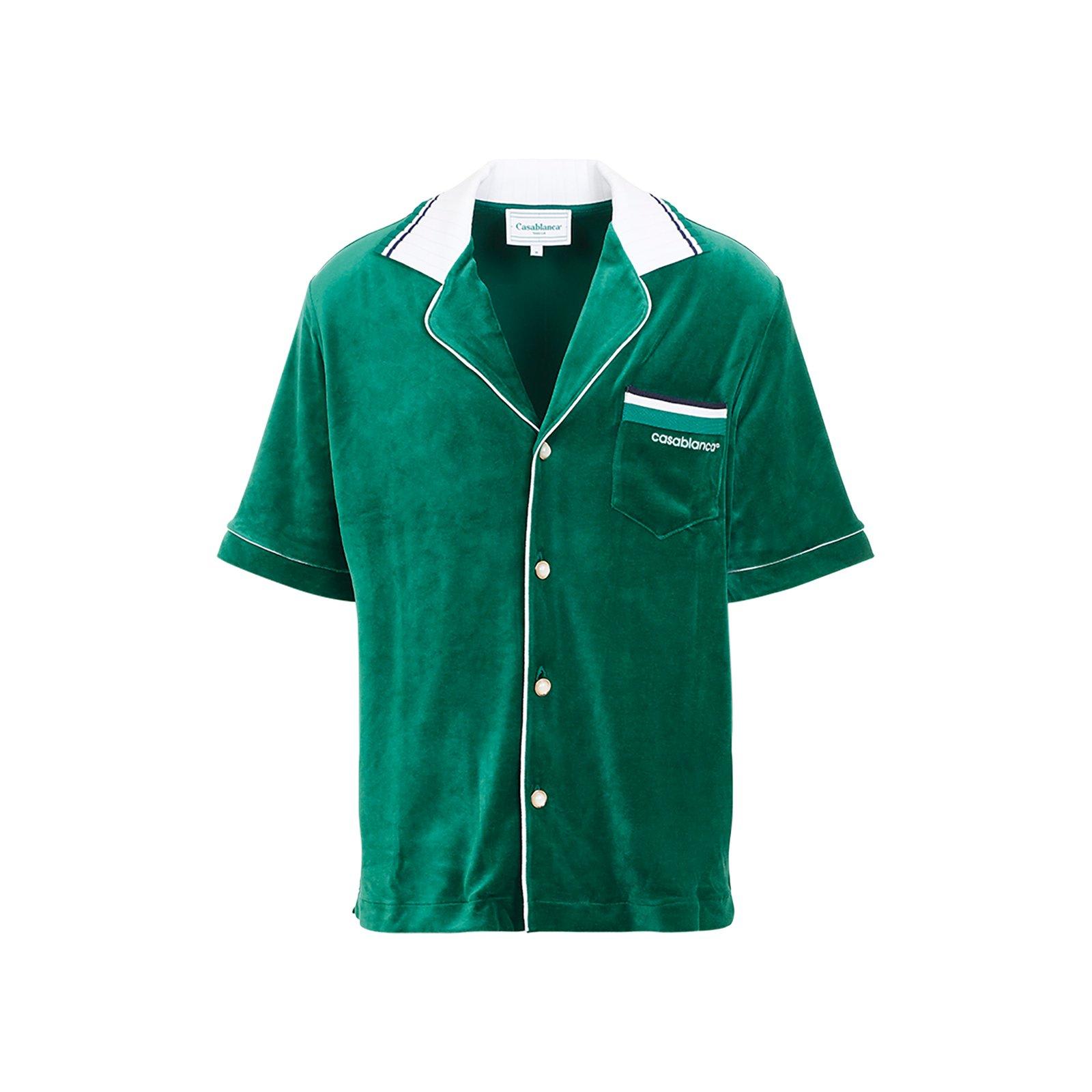 Shop Casablanca Velour Shirt In Green