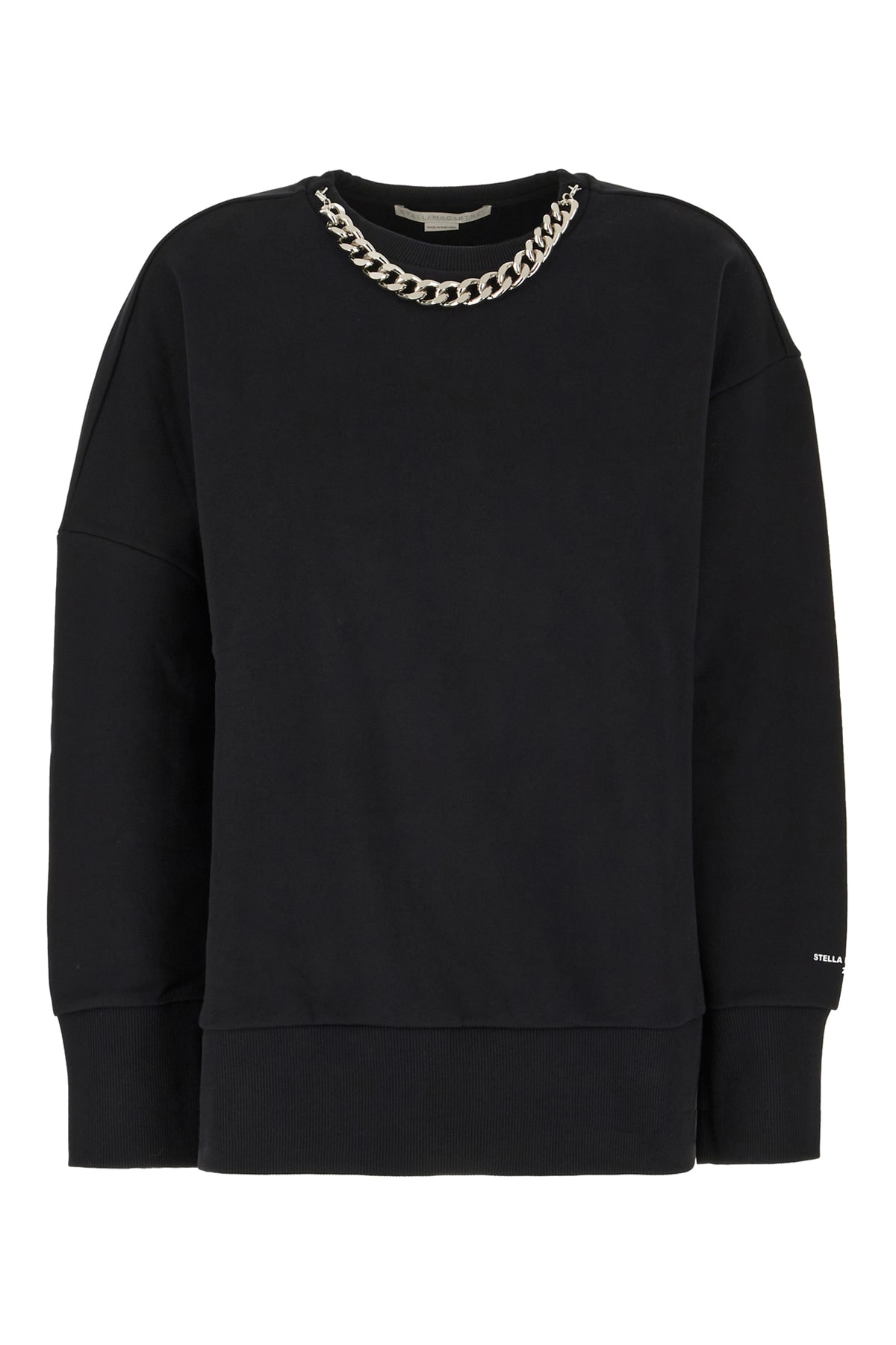 Shop Stella Mccartney Black Cotton Oversize Sweatshirt In 1000