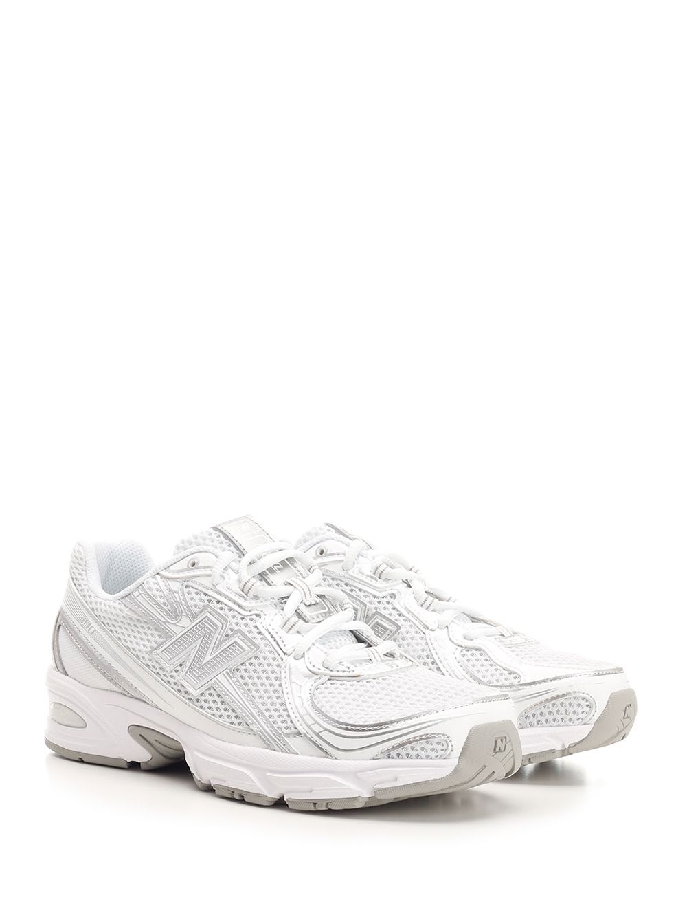 New Balance Breathable Mesh Sneakers With Durable Overlays In White Silver D