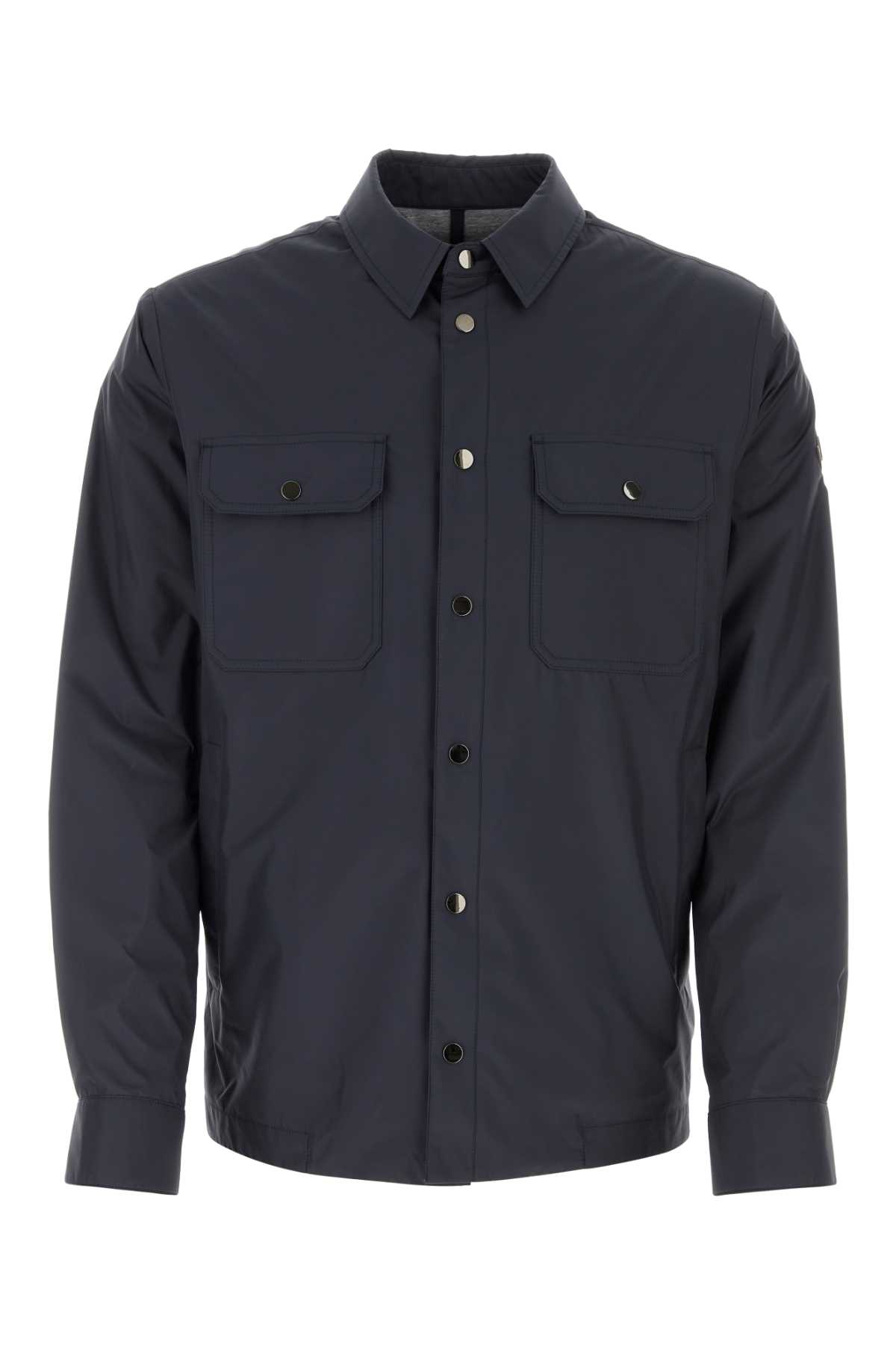 Shop Moncler Navy Blue Polyester Piz Jacket In 779
