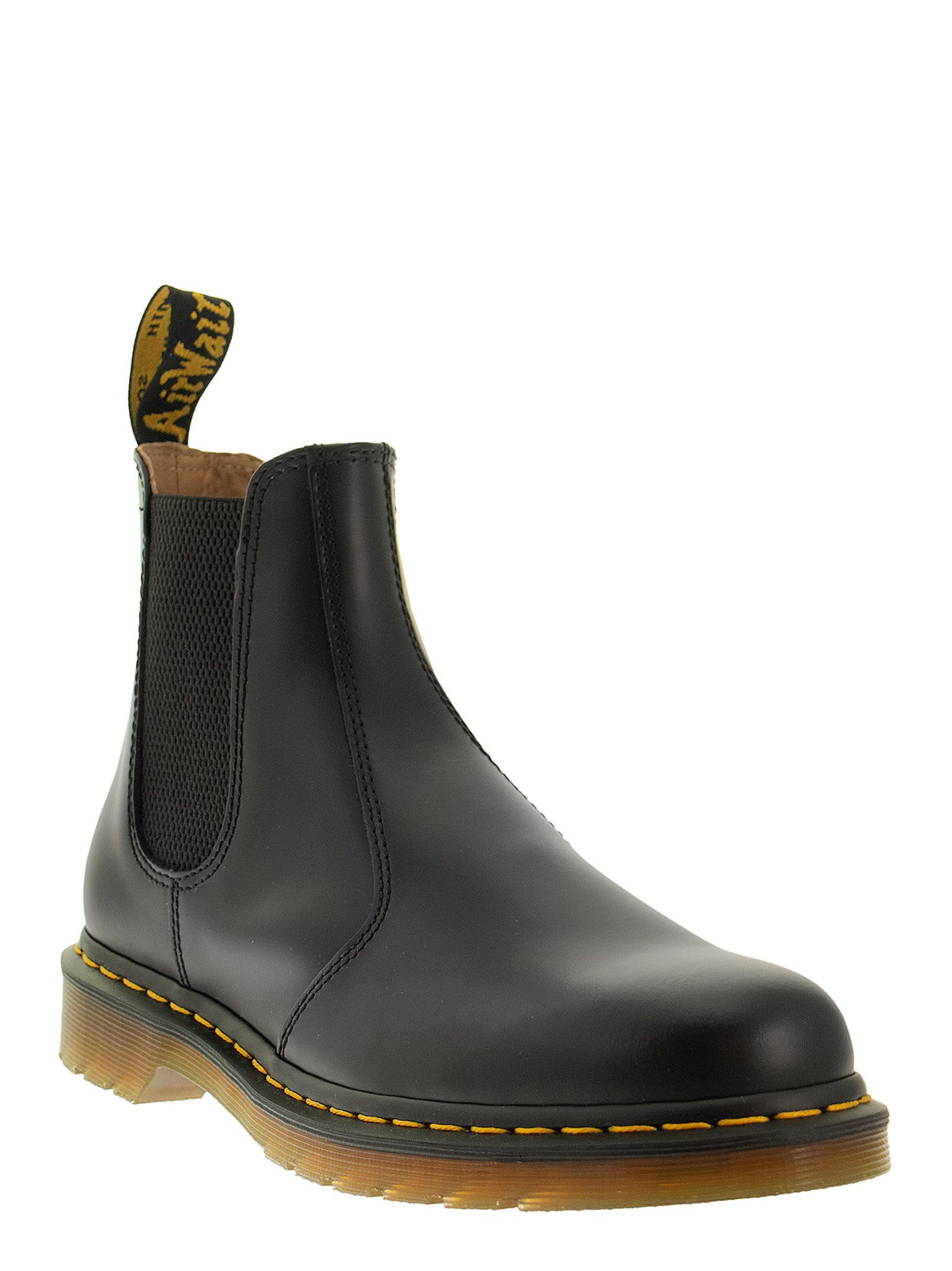 Dr. Martens Chelsea 2976 Black Leather Boots In Black