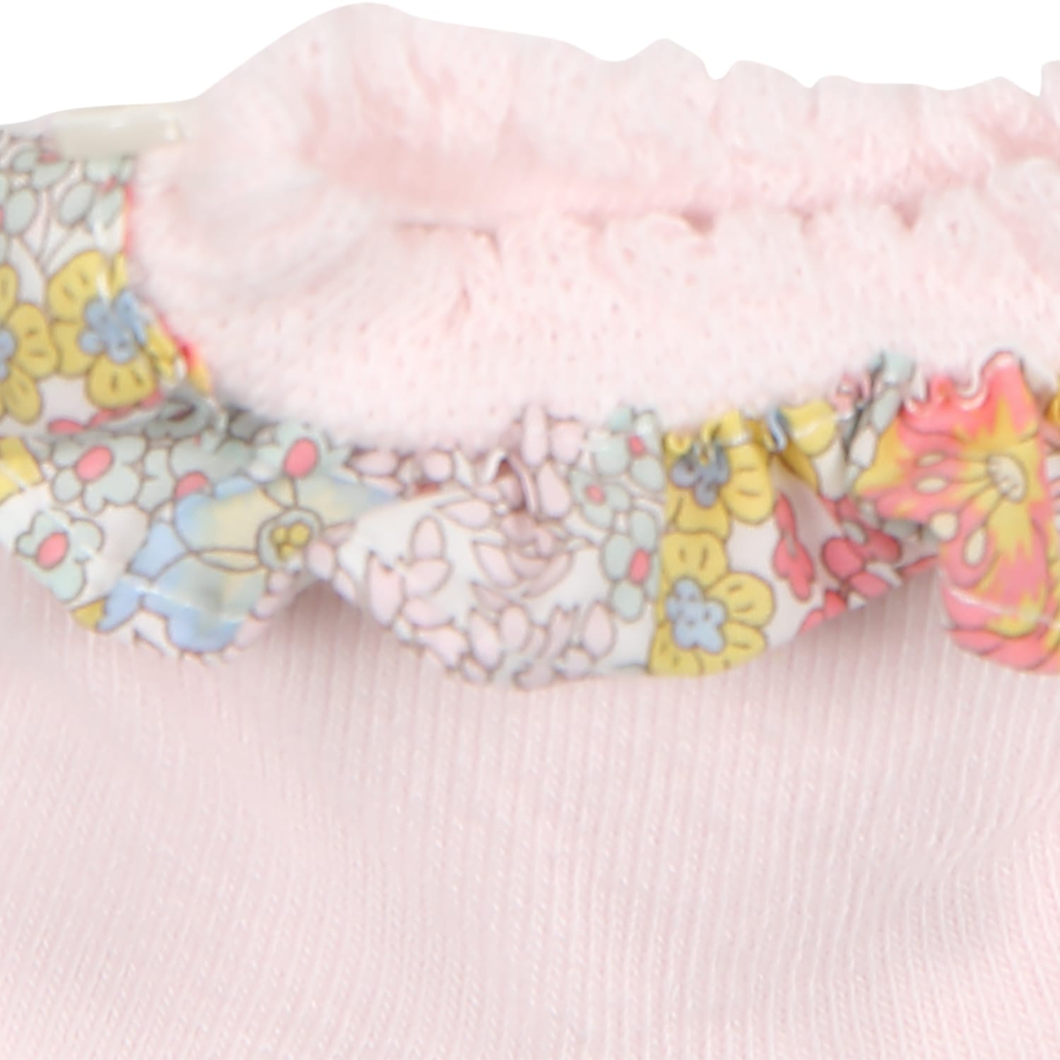 Shop Tartine Et Chocolat Pink Socks For Baby Girls With Liberty Fabric