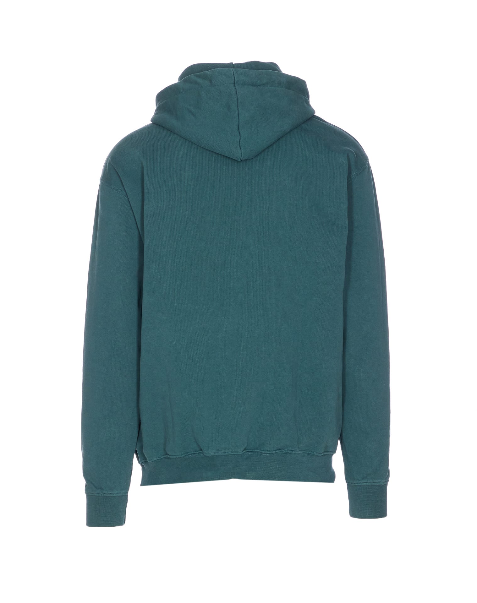 Family First Heart-embroidered Hoodie In Green