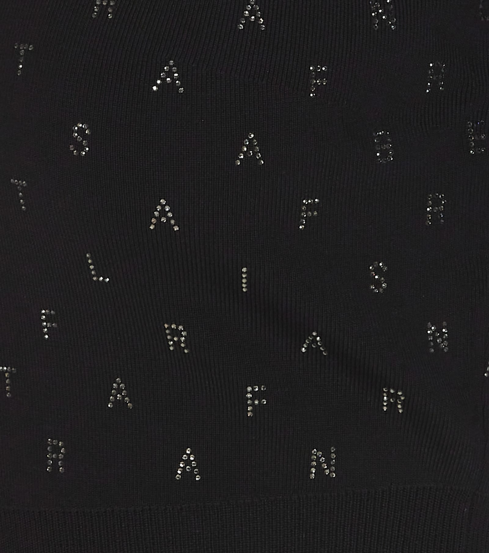 Shop Elisabetta Franchi Lettering Strass Logo Cardigan In Black