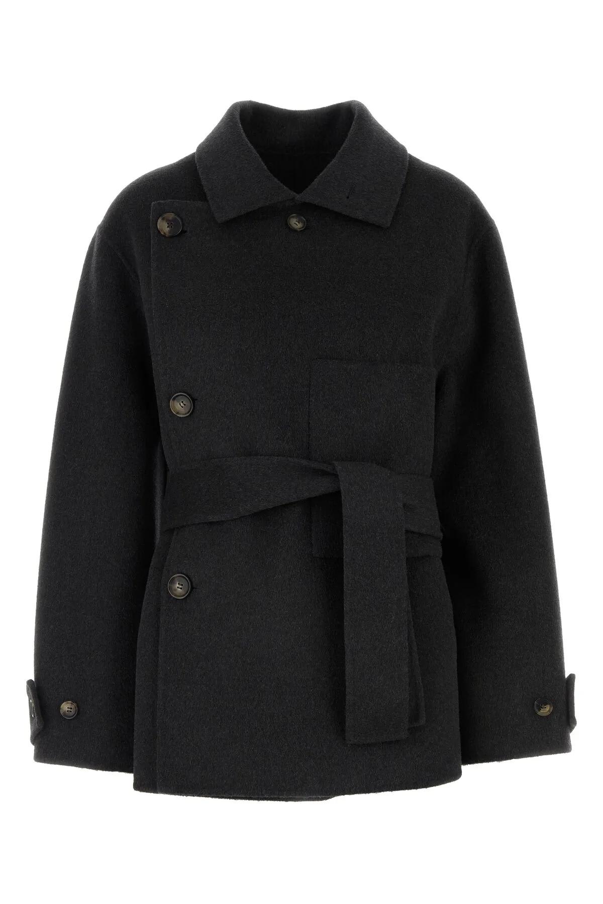 Shop Philosophy Di Lorenzo Serafini Charcoal Wool Coat In Grey