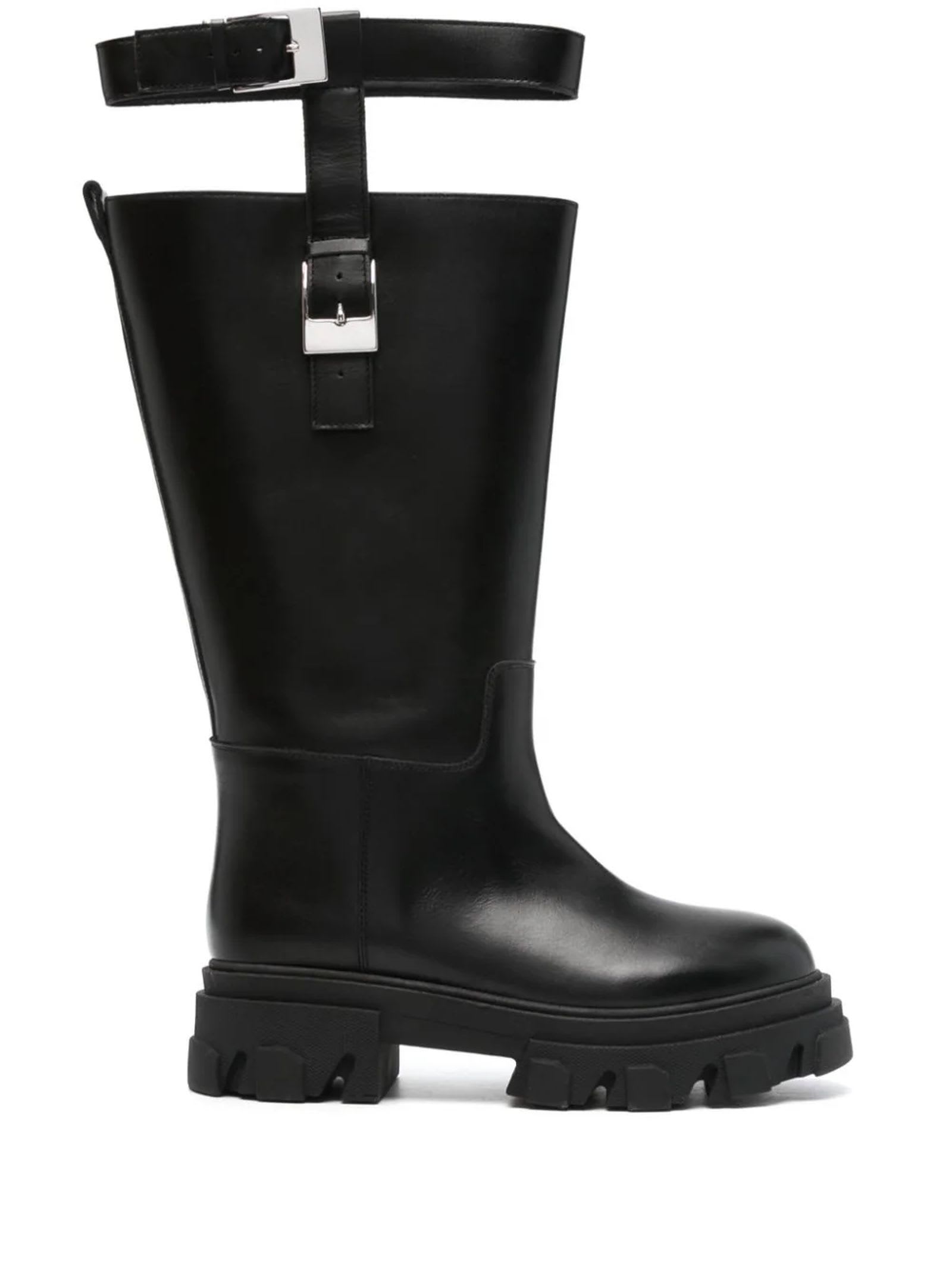 Black Calf Leather Boots