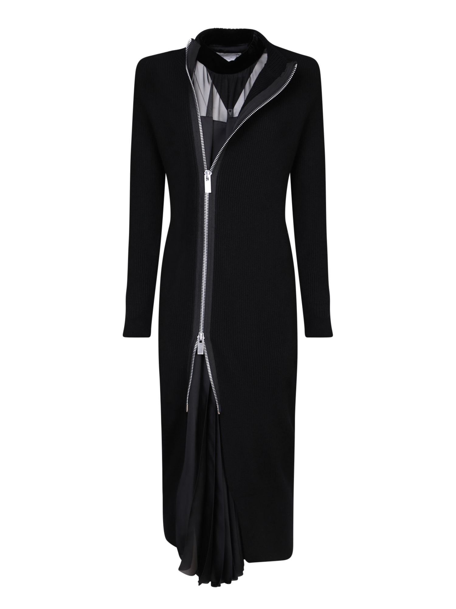 Shop Sacai Cardigan Black Dress
