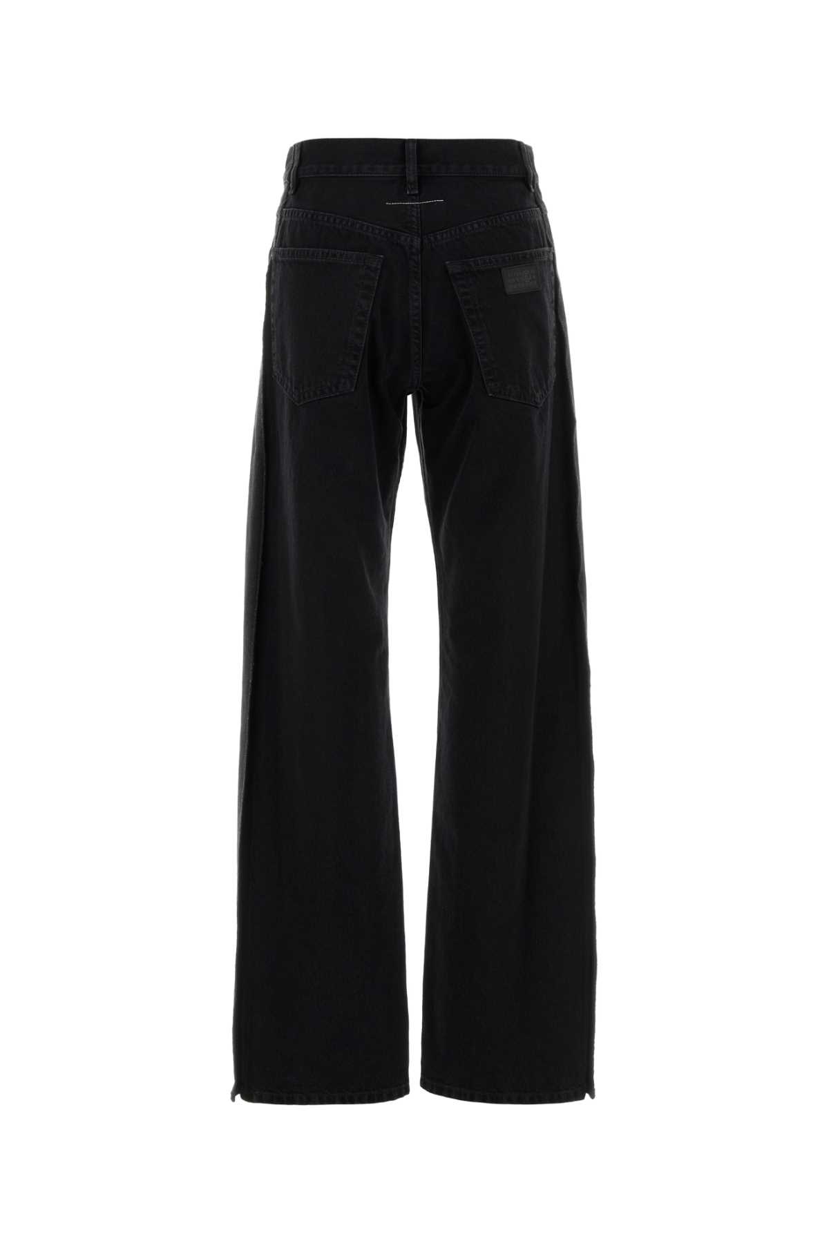Mm6 Maison Margiela Wide Leg Five-pocket Trousers In Black