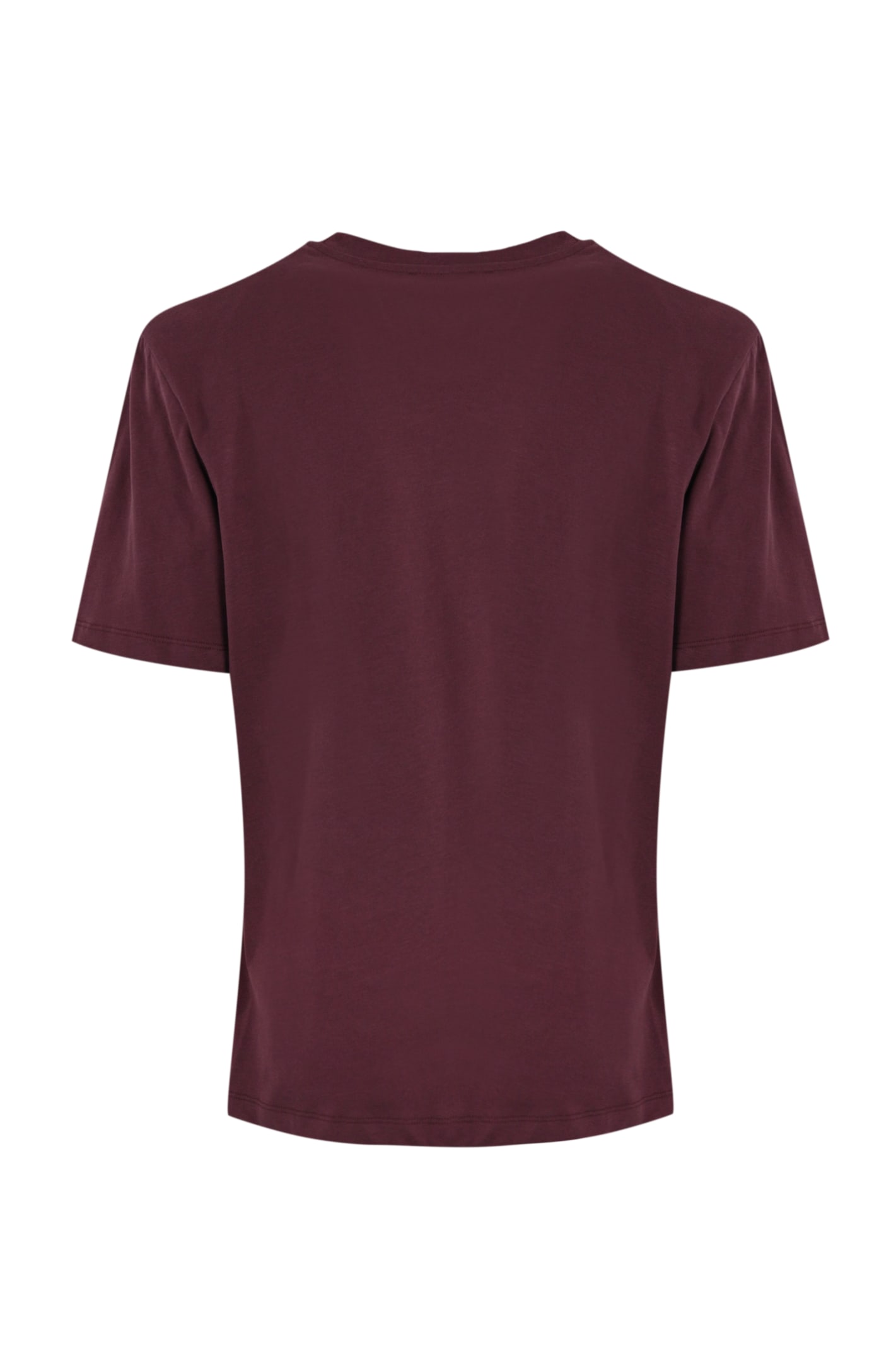 Shop Elisabetta Franchi College-style Cotton T-shirt In Rouge Noir