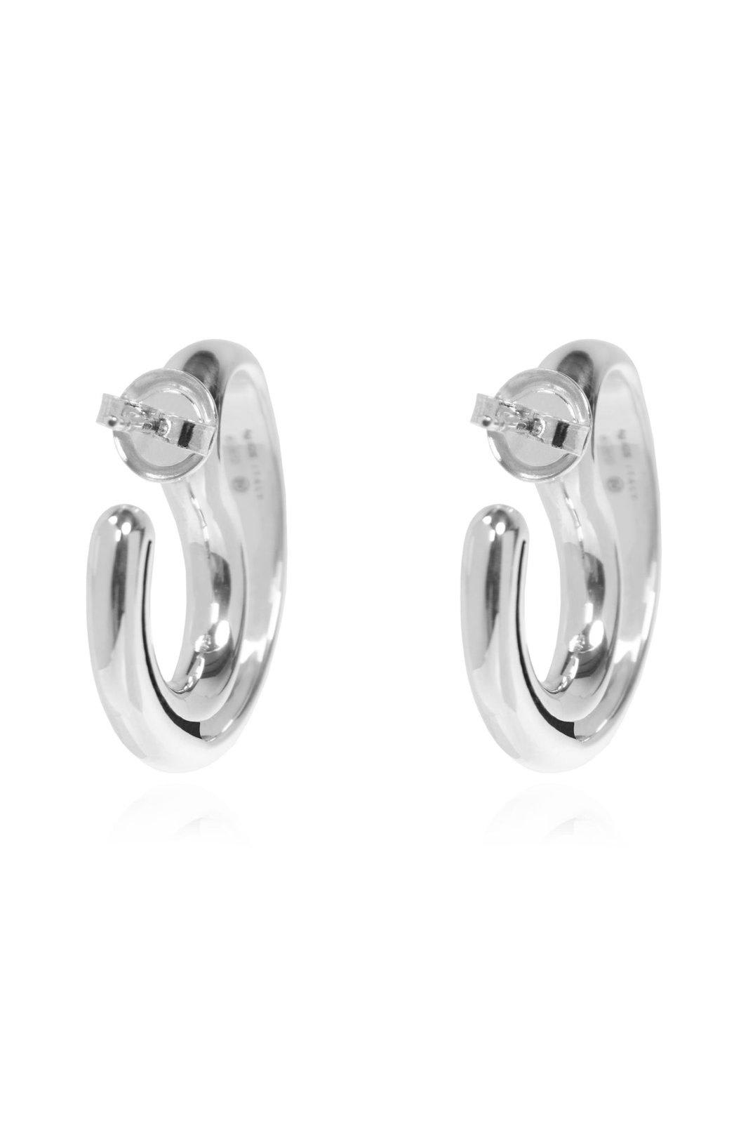 Bottega Veneta Large Frills Hoop Earrings In Silver