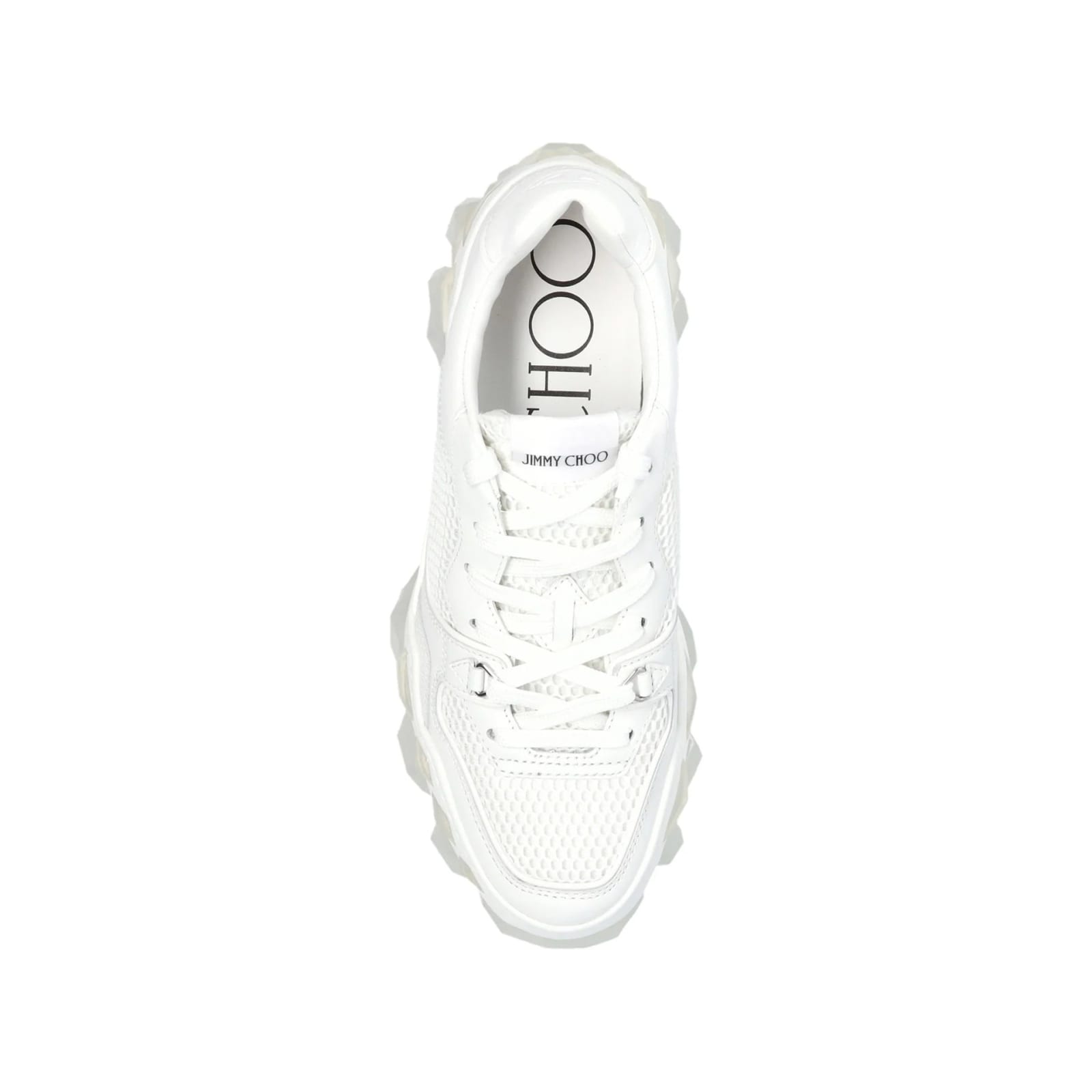 Shop Jimmy Choo Diamond Leather Sneakers In White