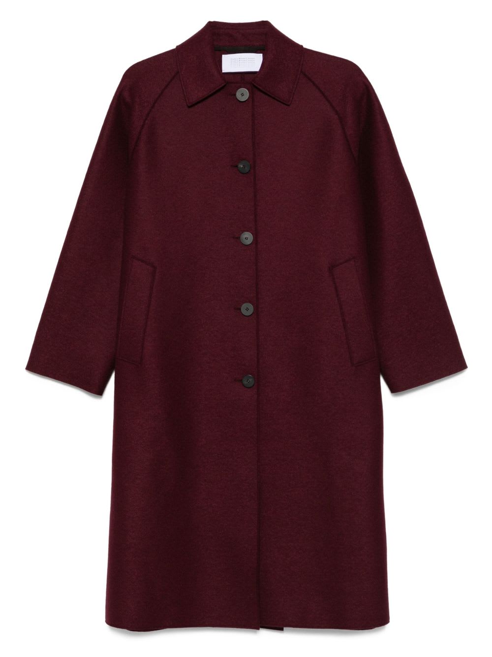 Harris Wharf London Wool Raglan Sleeve Coat With Welt Pockets In Red
