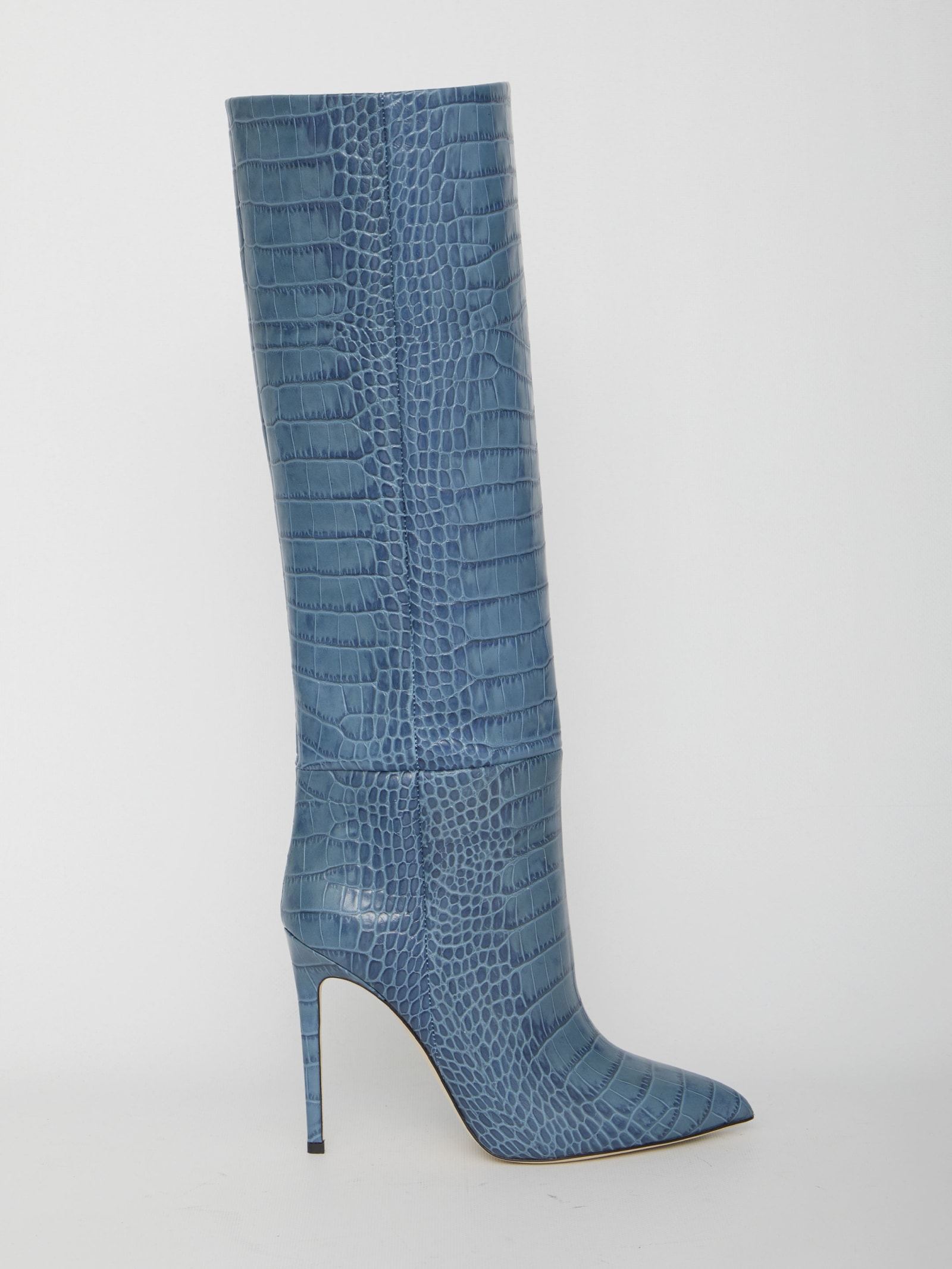 Shop Paris Texas Light-blue Leather Boots In Denim