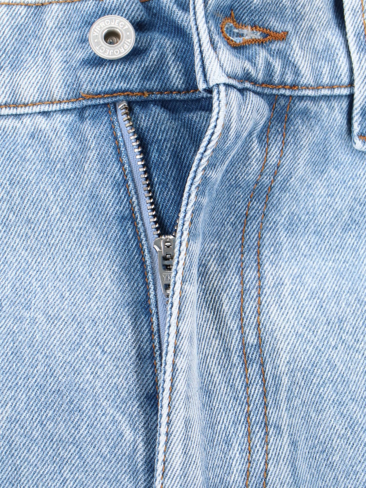 Shop Y/project Wide Jeans In Light Blue