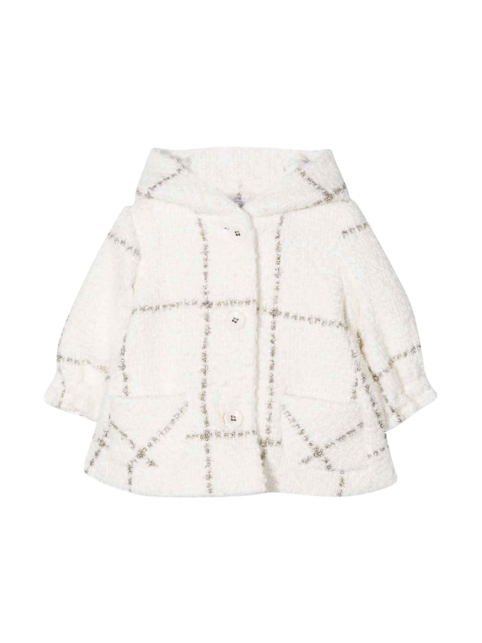 Monnalisa Cream Baby Girl Duffle Coat