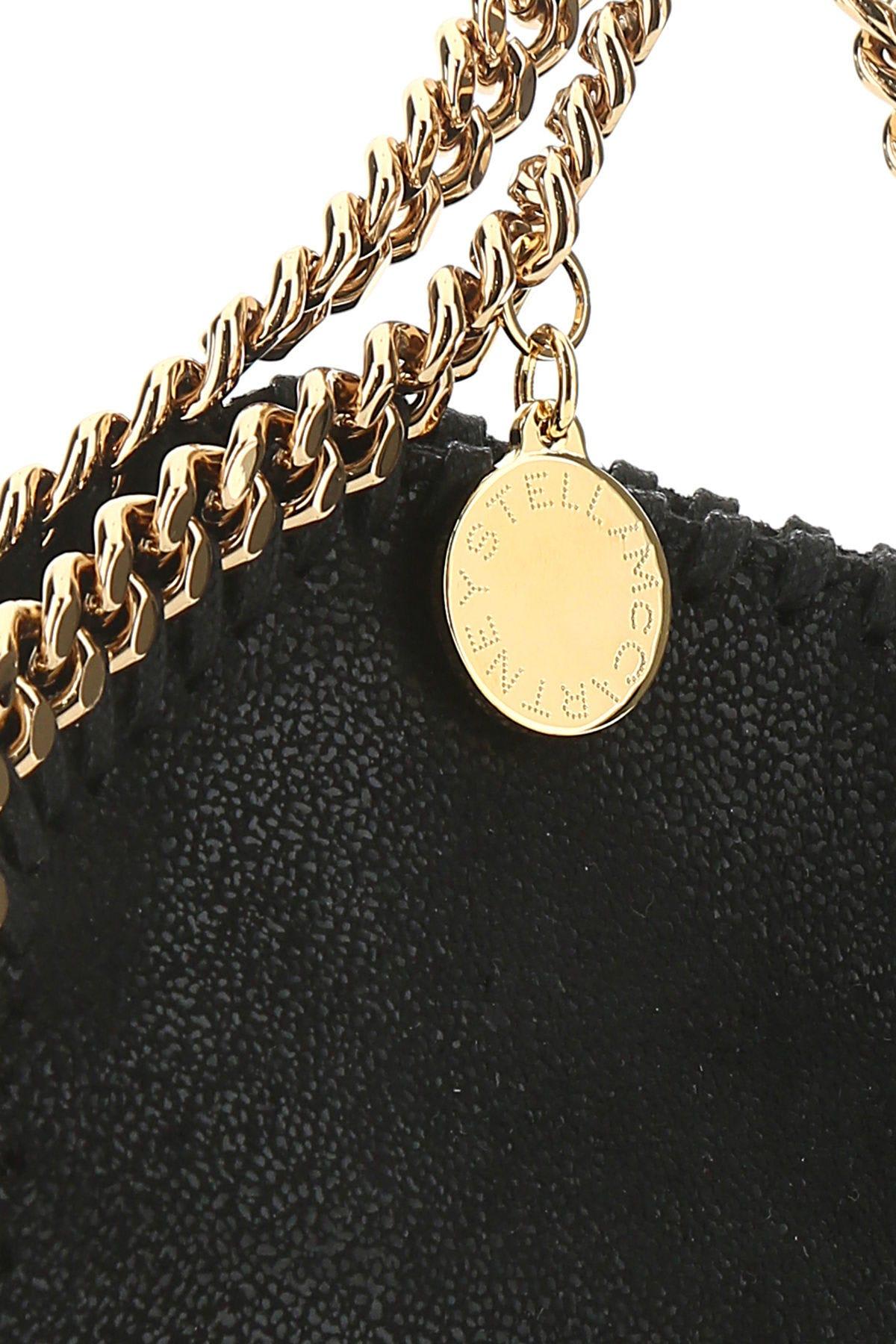 Stella Mccartney Black Shaggy Deer Micro Falabella Handbag In Black