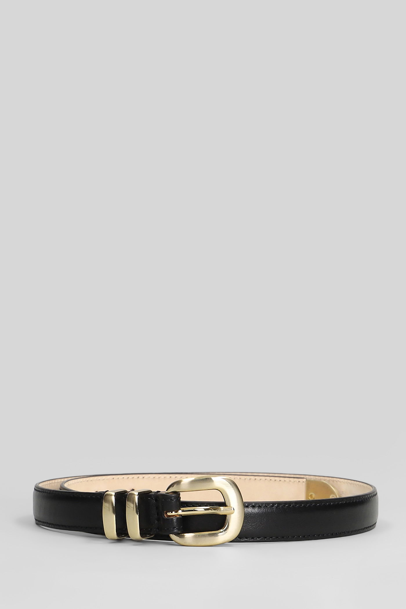 Iro Cool Flat Blg Belts In Black Leather In Black