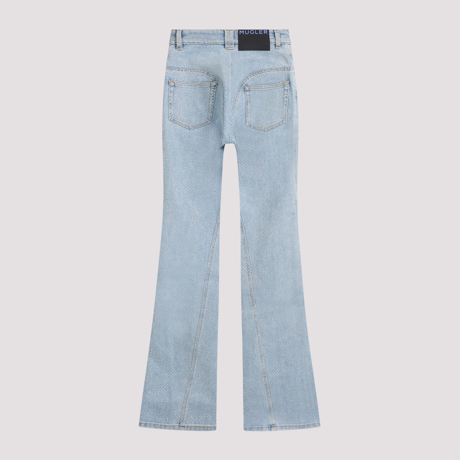 Shop Mugler Cotton Jeans In Light Blue