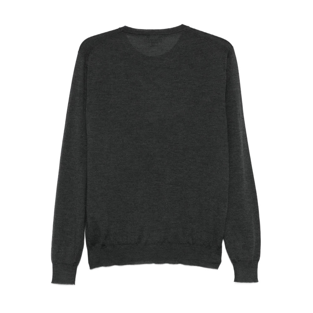 Fedeli Round-neck Long-sleeve T-shirt In Gray