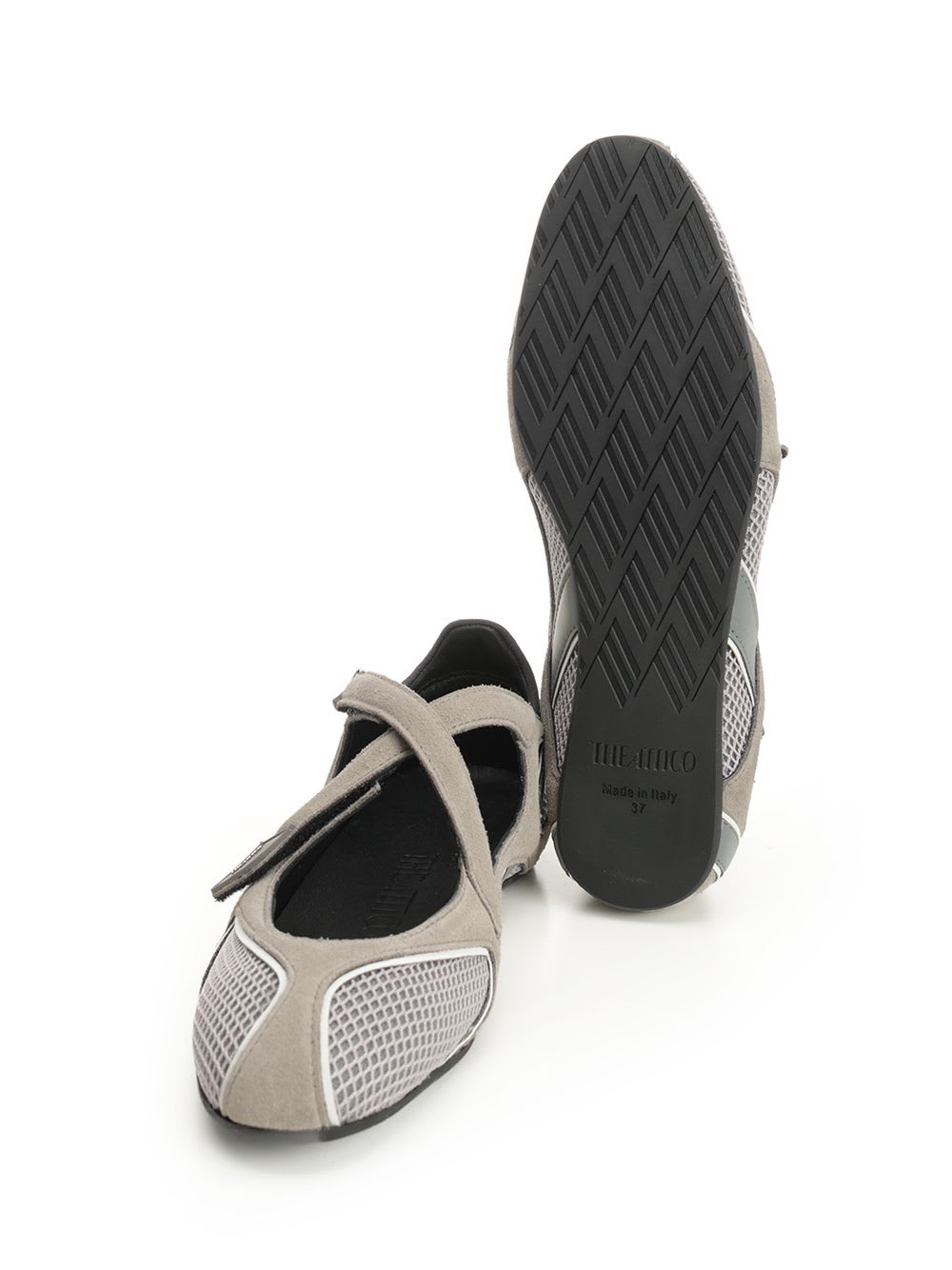 Attico Floor 01 Flat Ballerina In Gray