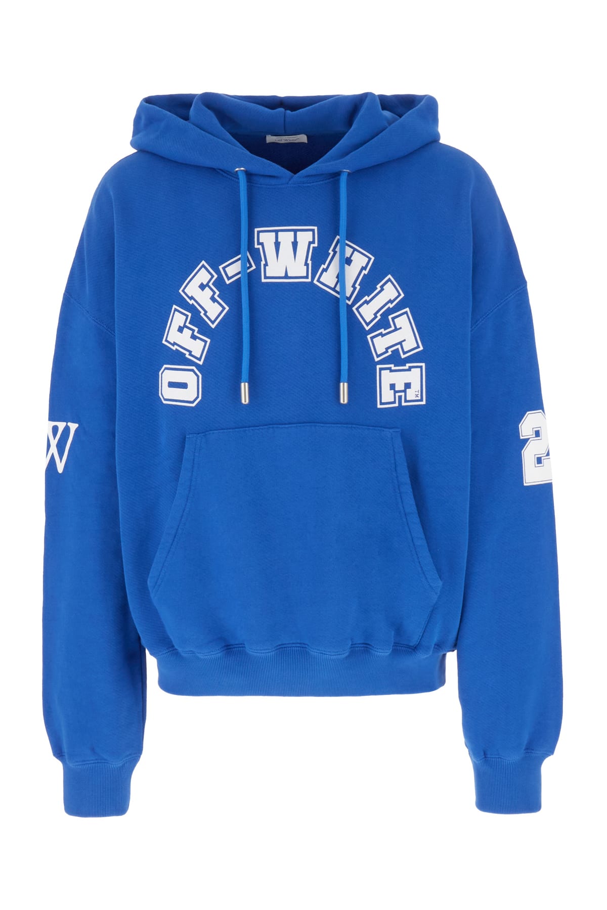 Off-white Electric Blue Cotton Oversize Sweatshirt In Animal Print