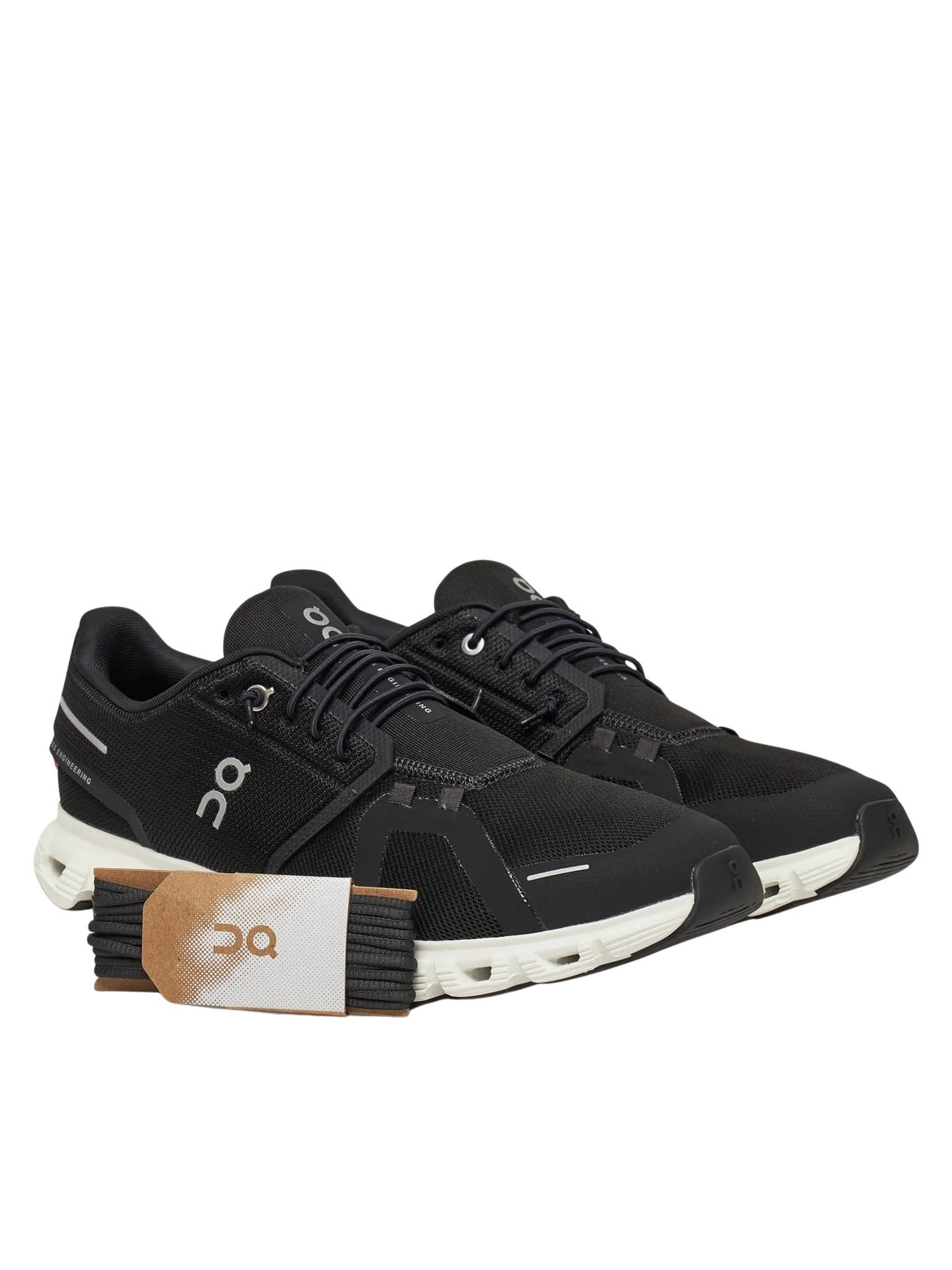 On Cloud 5 Rubber-trimmed Mesh Running Sneakers In Black