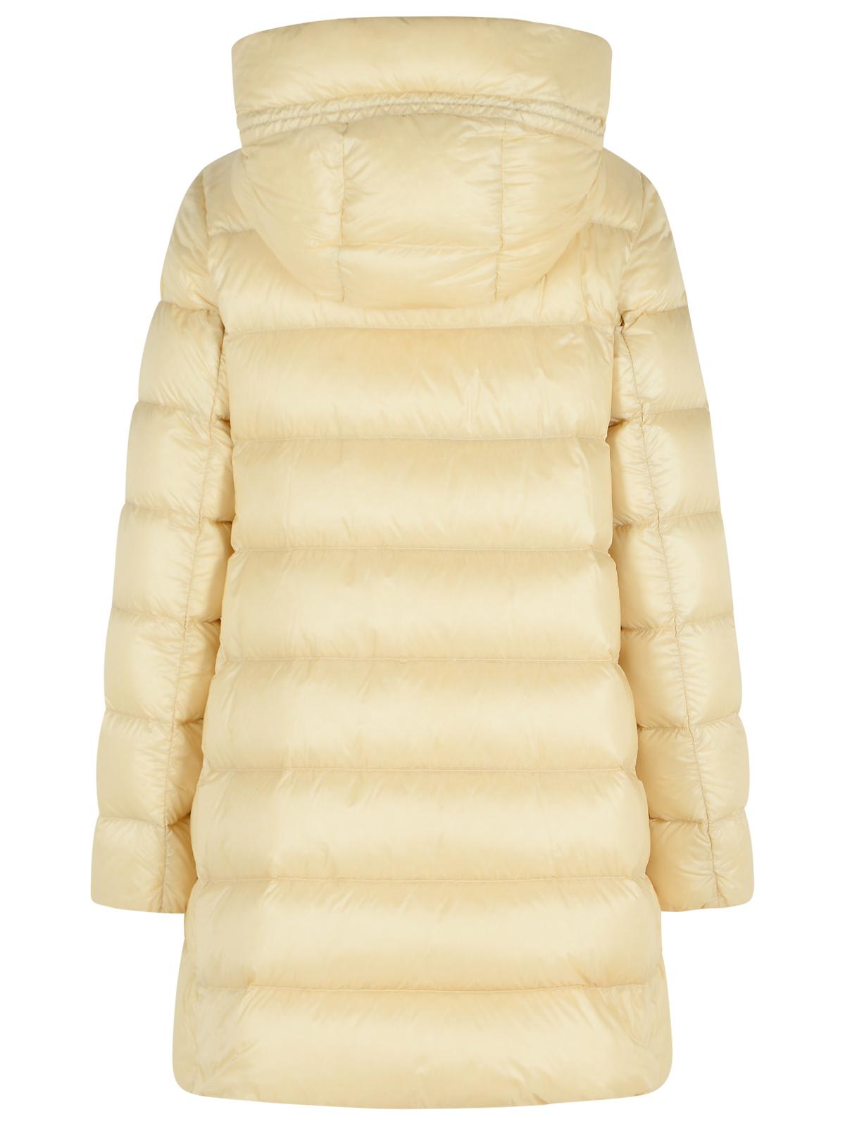 Moncler Suyenne Ivory Polyamide Coat In Yellow