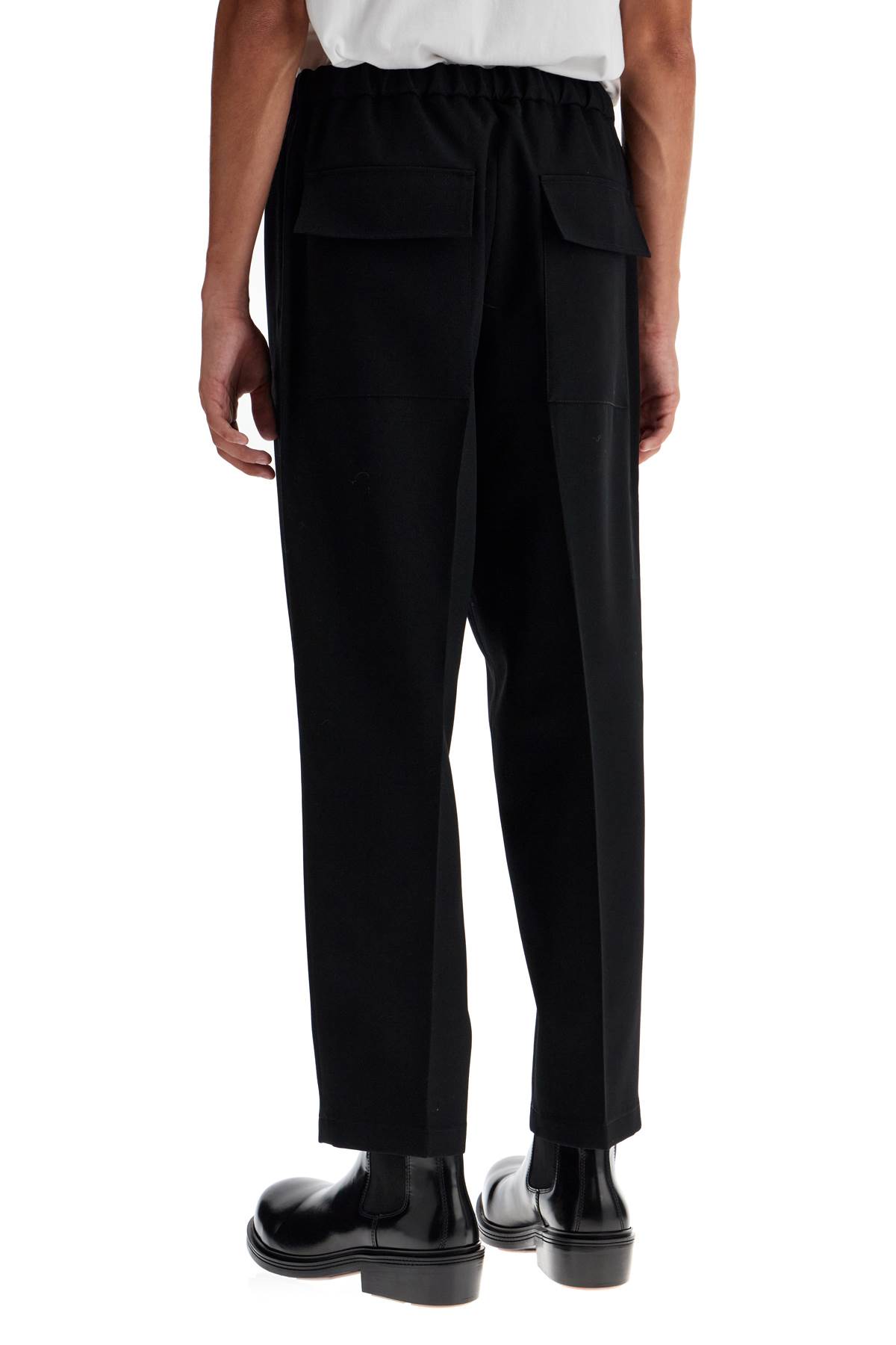 Shop Jil Sander Tapered Wool Twill Trousers In Black (black)