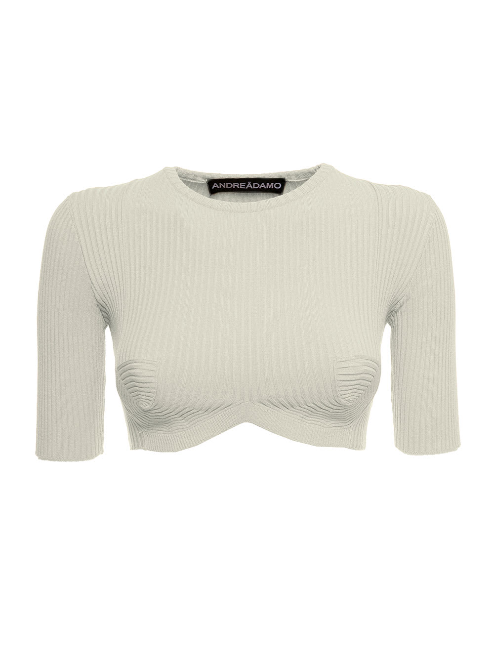 Andrea Adamo Ribbed-knit Crop Top With Spiral Details