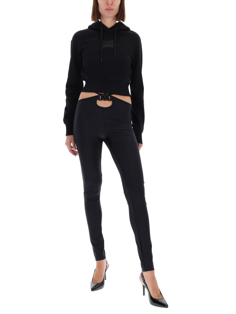 Versace Jeans Couture Pants V-emblem In Black
