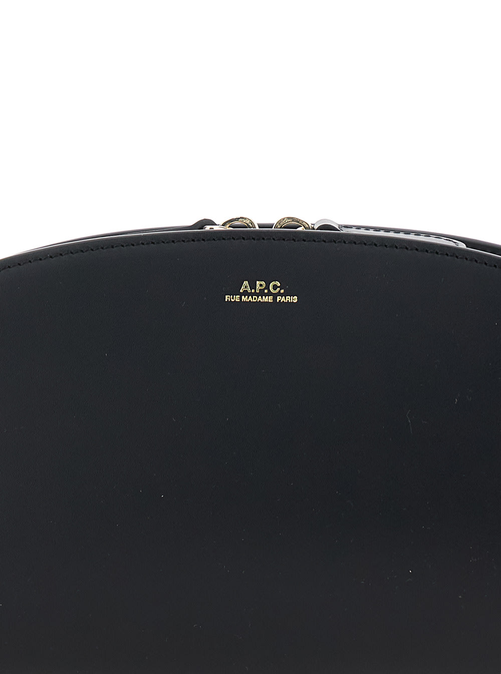 Apc Mini Demi-lune Structured Shoulder Handbag In Black