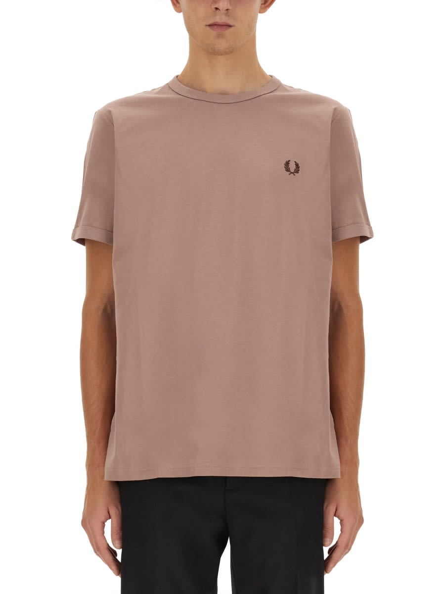 Shop Fred Perry T-shirt With Logo In Pink