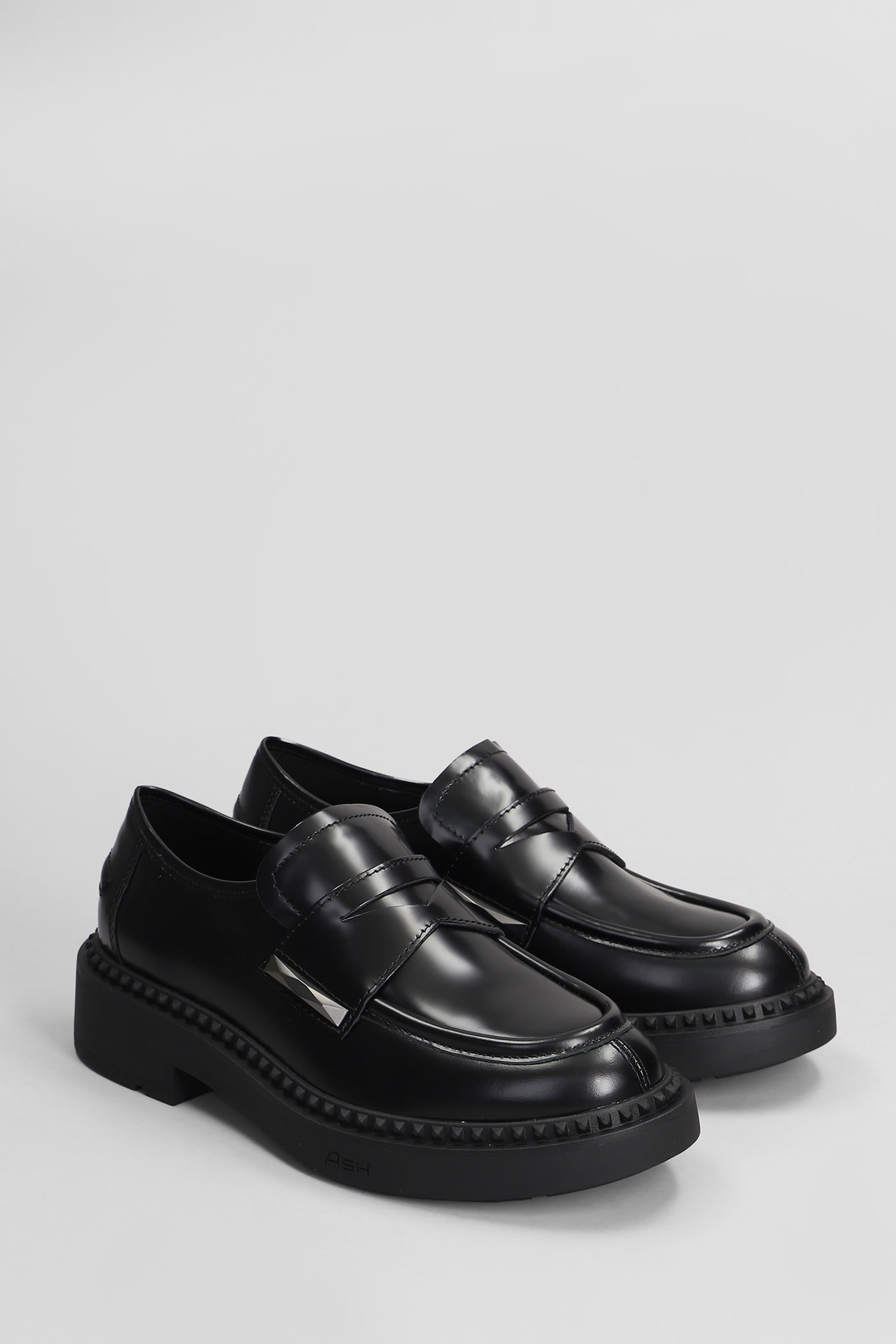 Shop Ash Medusa Loafers In Black Leather