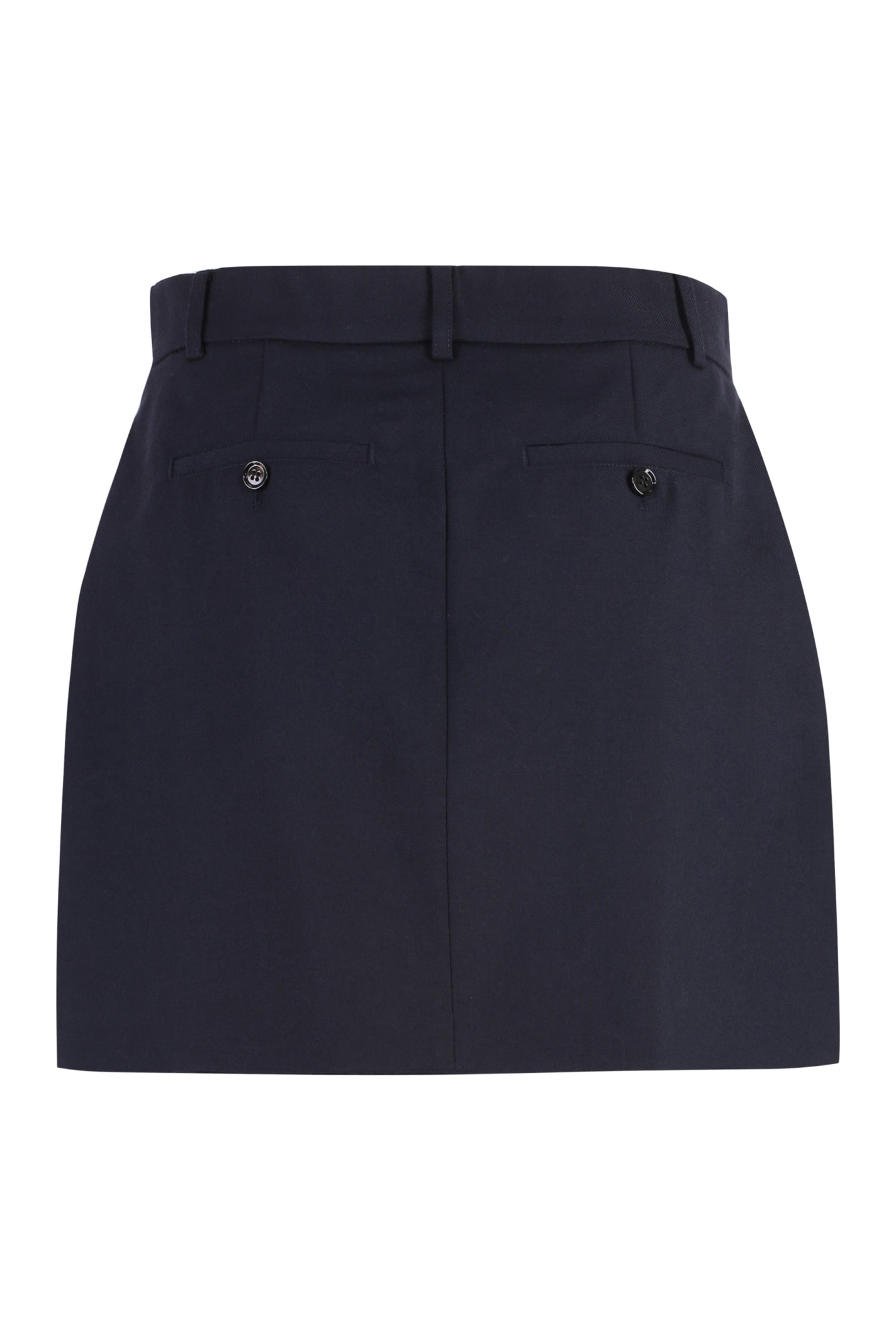 Shop Ami Alexandre Mattiussi Wool Mini Skirt In Blue