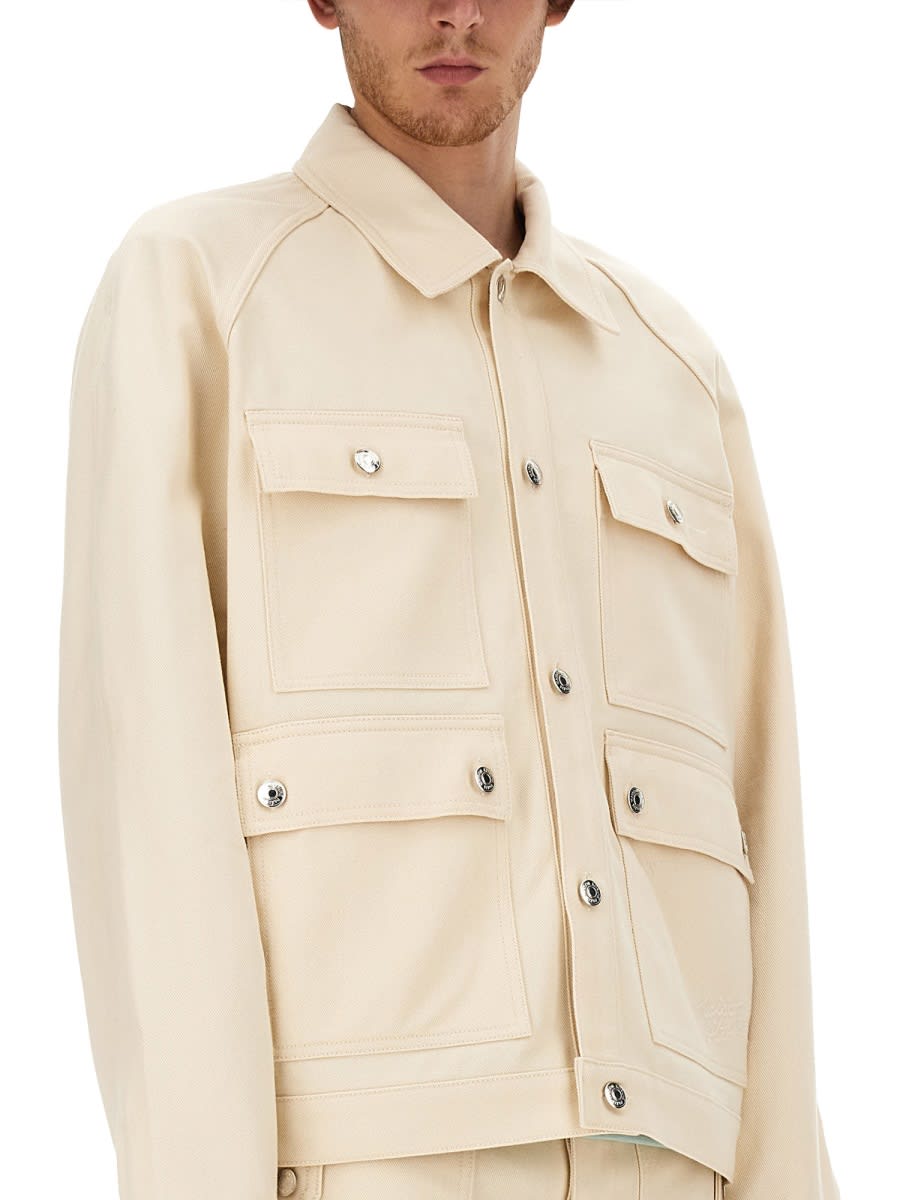 Shop Maison Kitsuné Workwear Jacket In Ivory