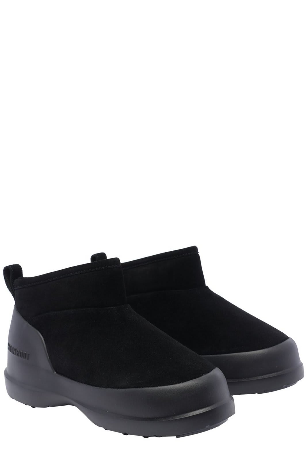 Shop Moon Boot Luna Logo Debossed Slip-on Boots In Black