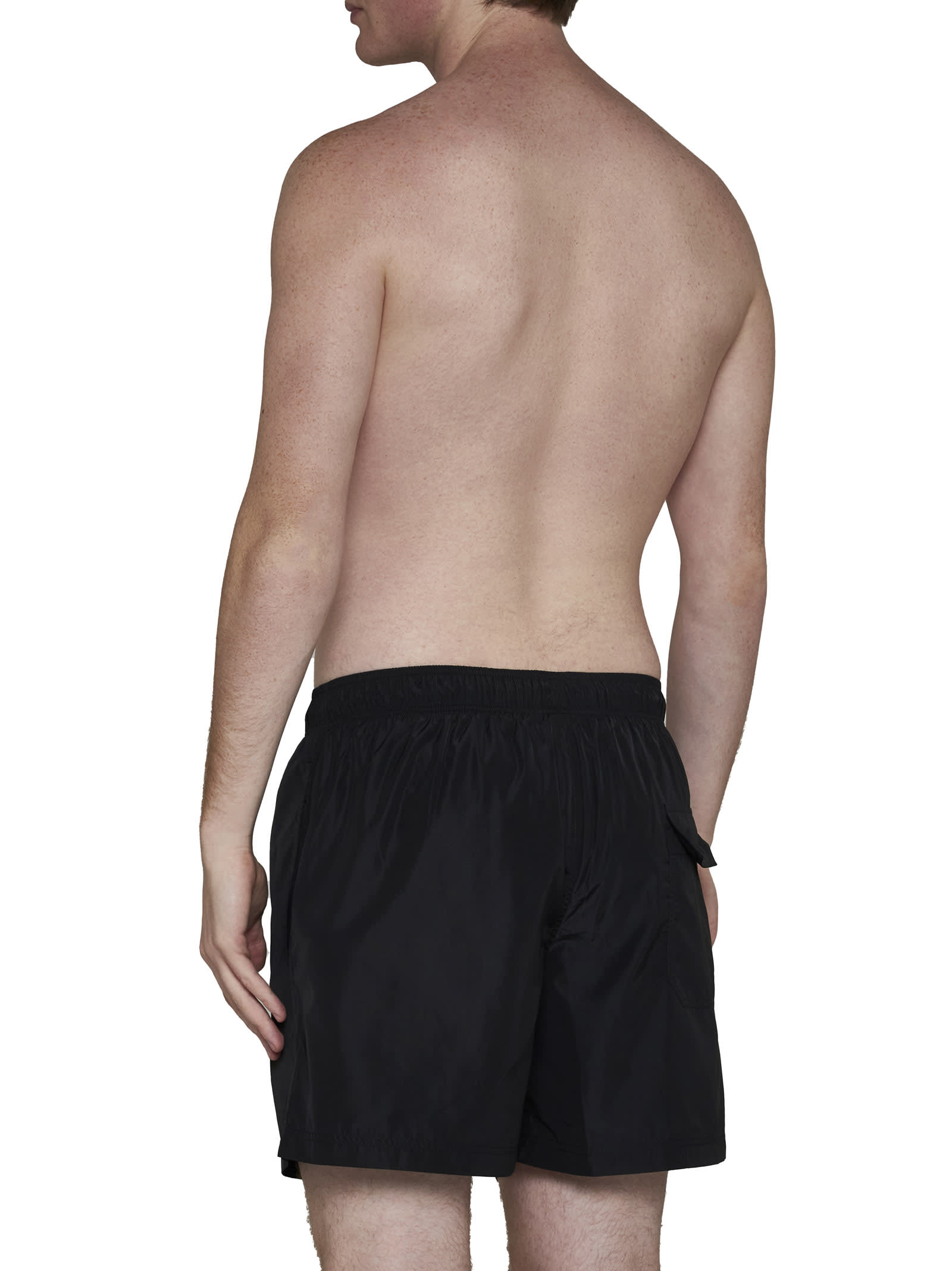 Shop Palm Angels Swimming Trunks In Black