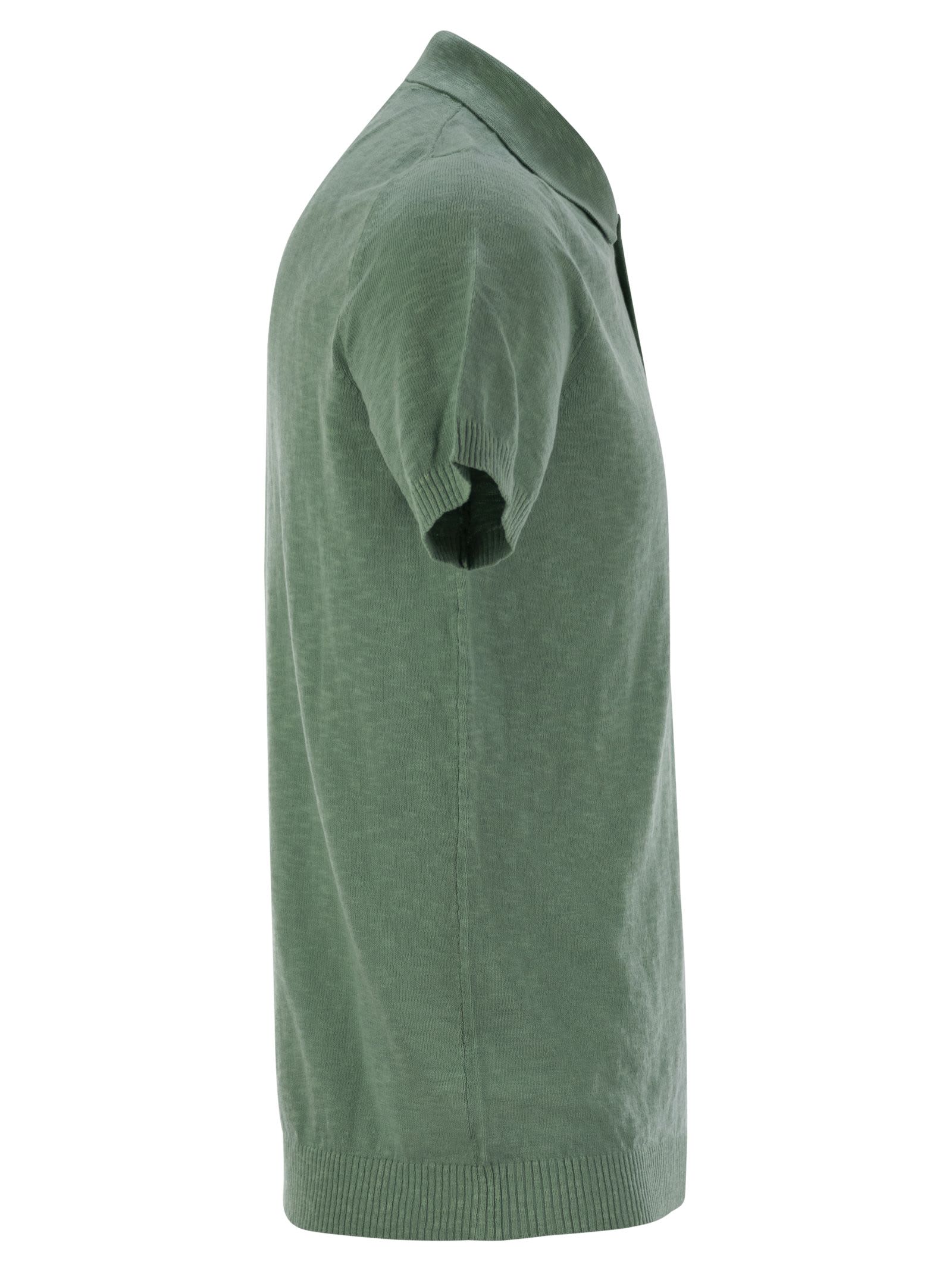 Pt Torino Cotton Polo Shirt With Short Sleeves In Green