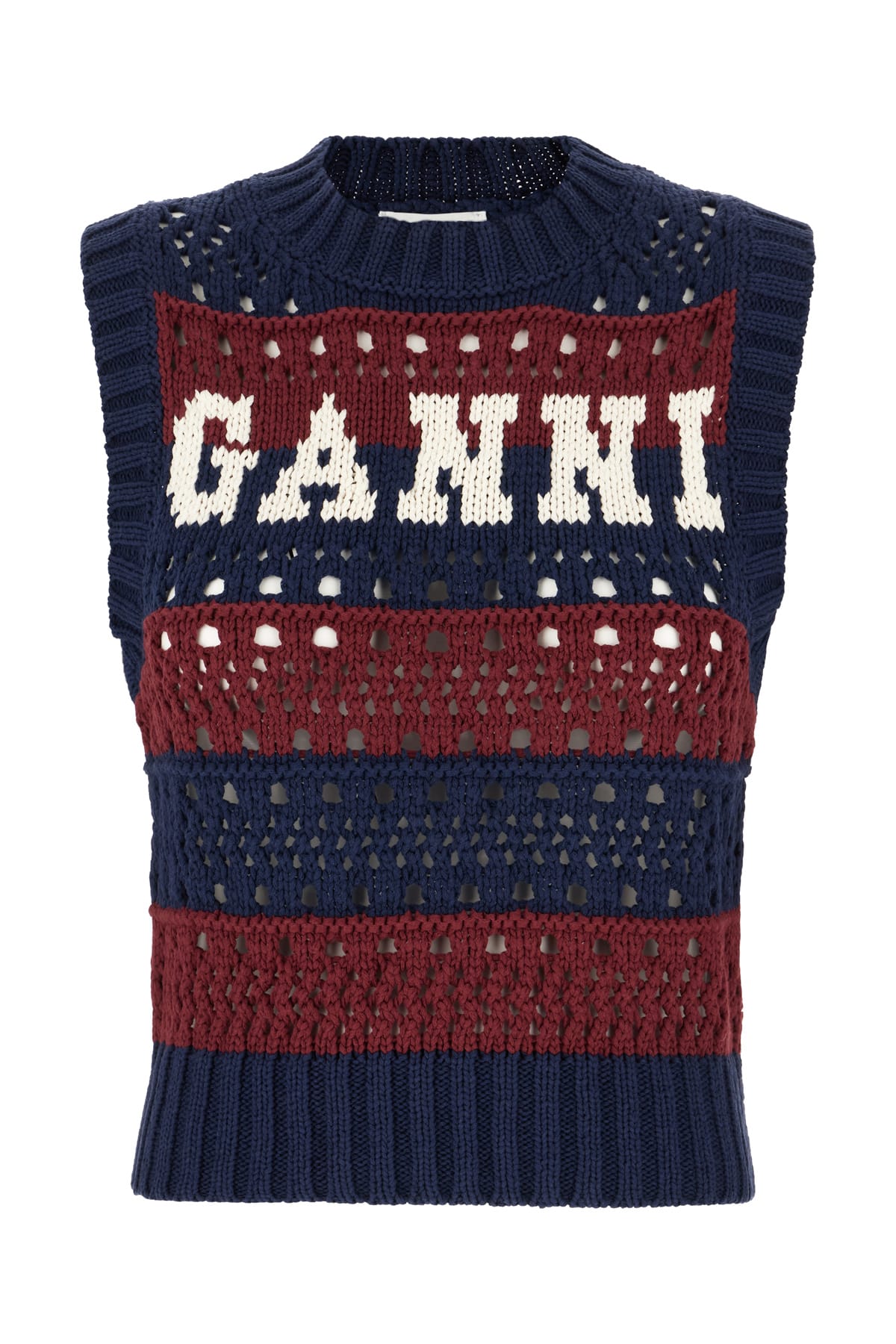 Ganni Multicolor Cotton And Polyester Vest