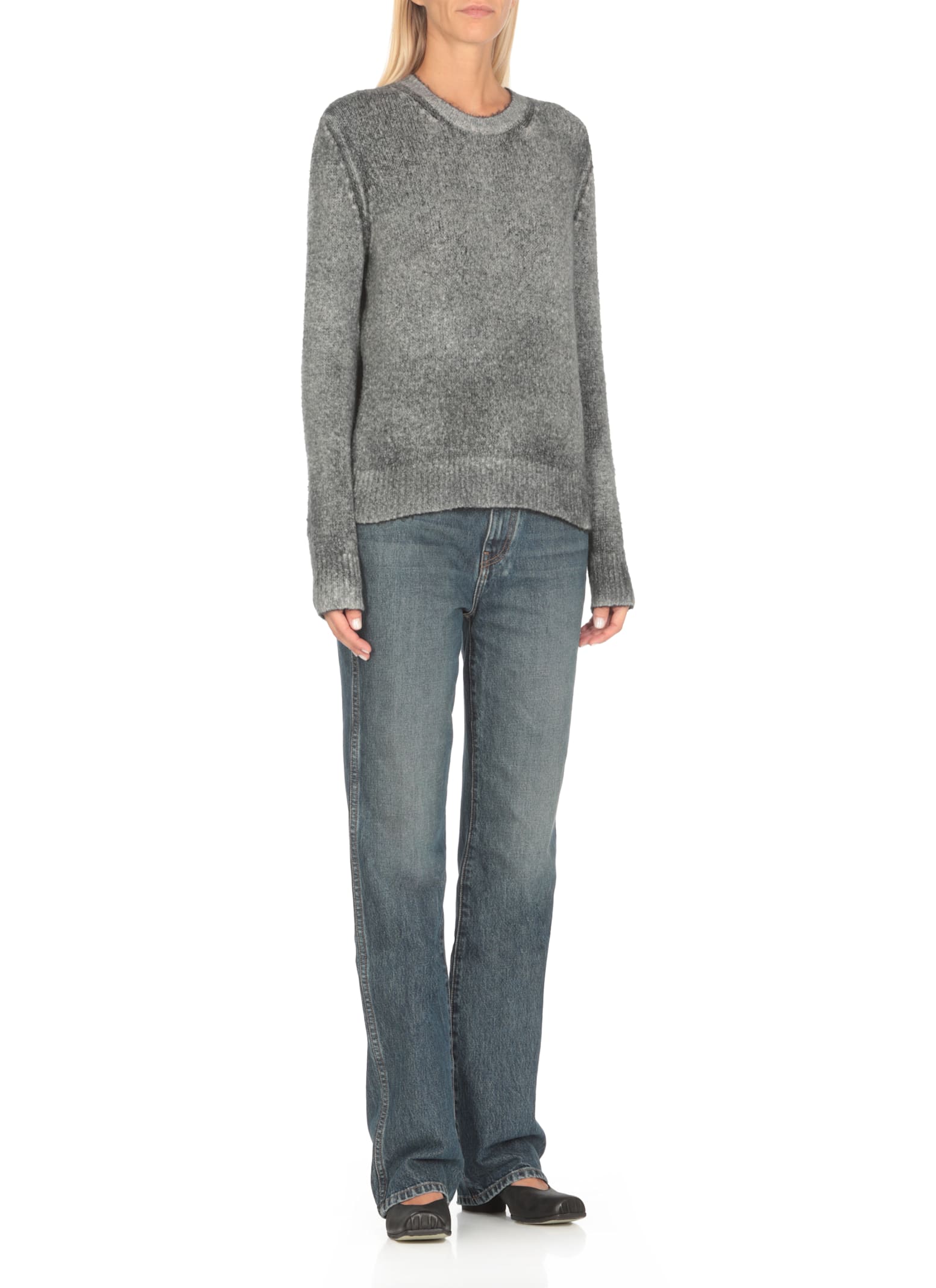 Shop Avant Toi Cotton Sweater In Grey