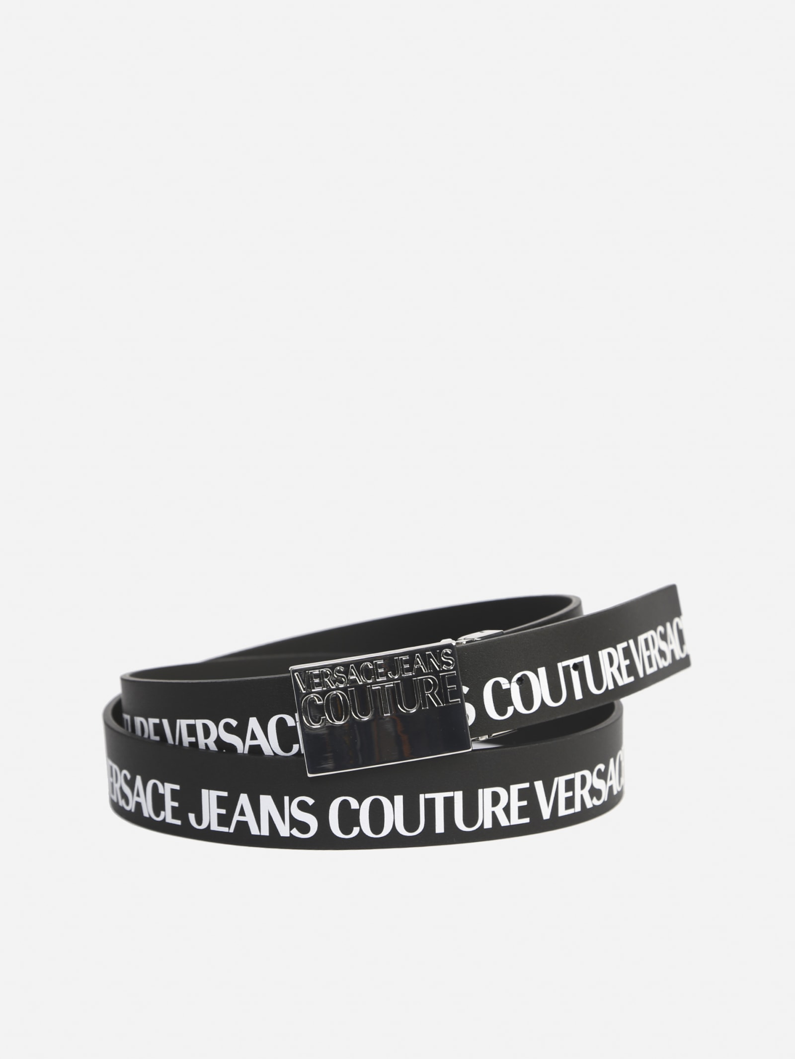 Versace Jeans Couture Leather Belt With Printed Logo