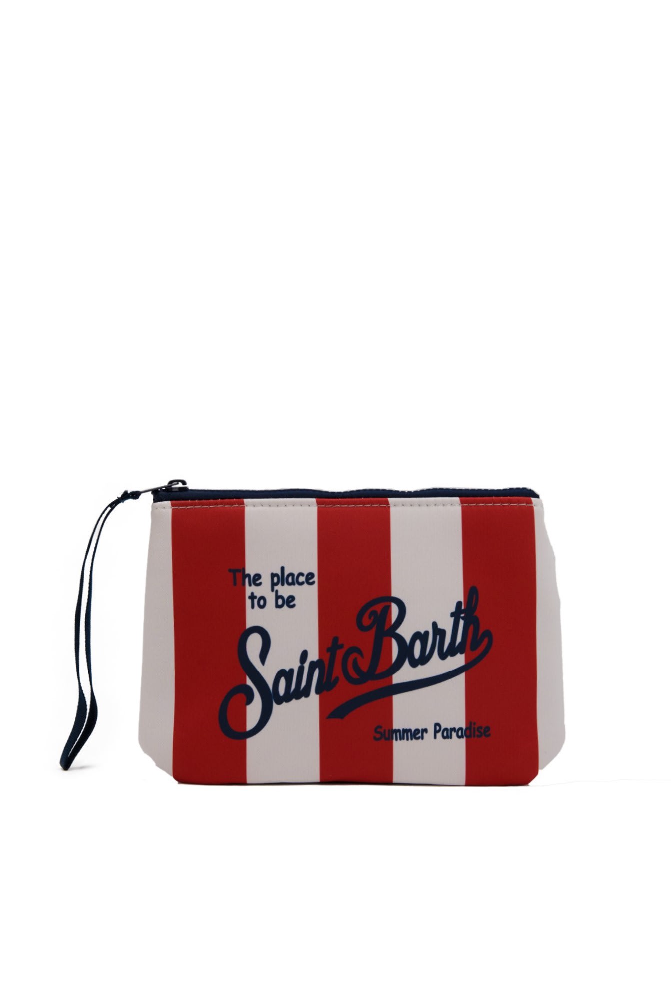 Aline Stripes Pop Clutch Bag In Neoprene