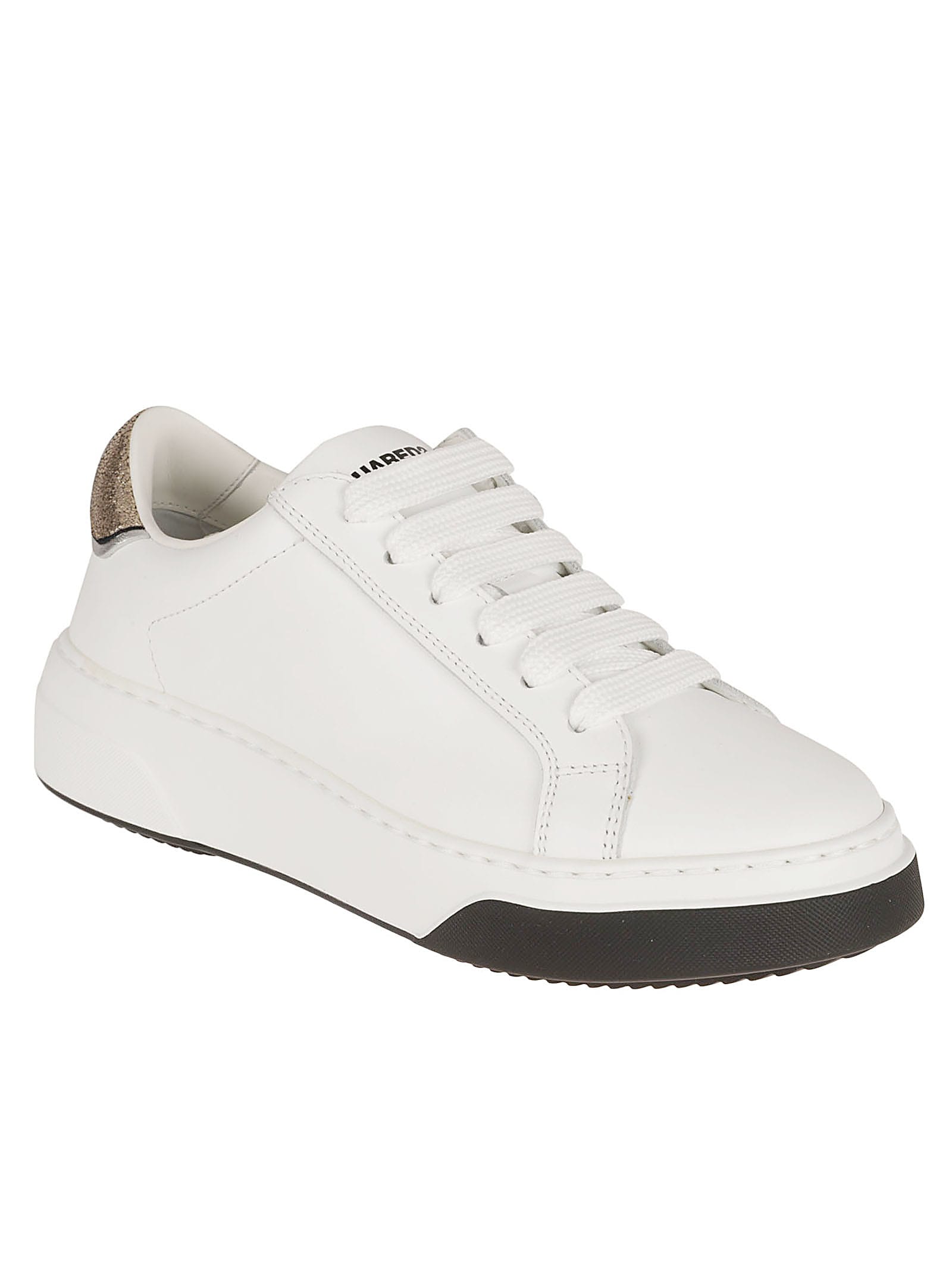 Shop Dsquared2 Bumper Sneakers In White / Gold