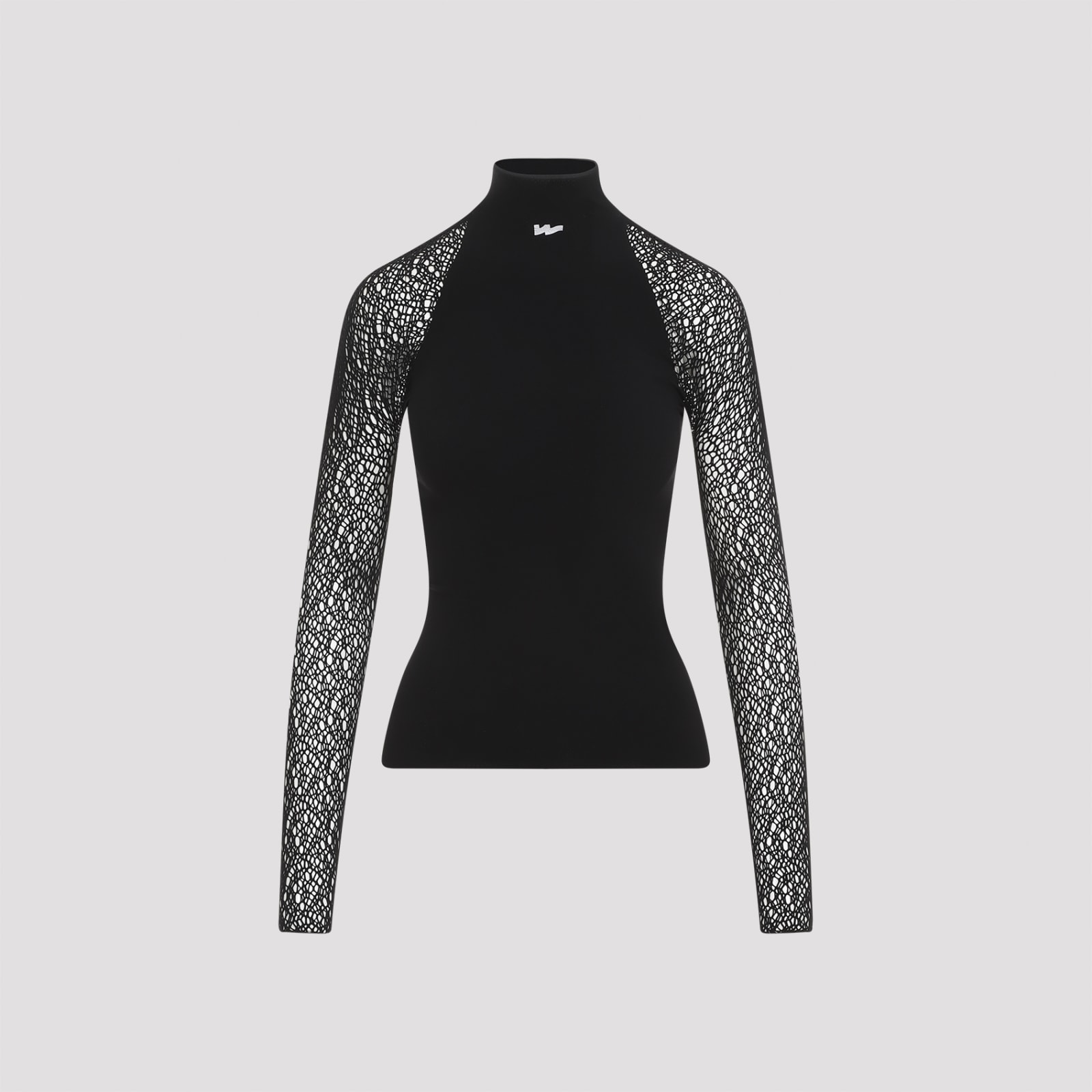 Shop Wolford W Net Long Sleeves Top In Black