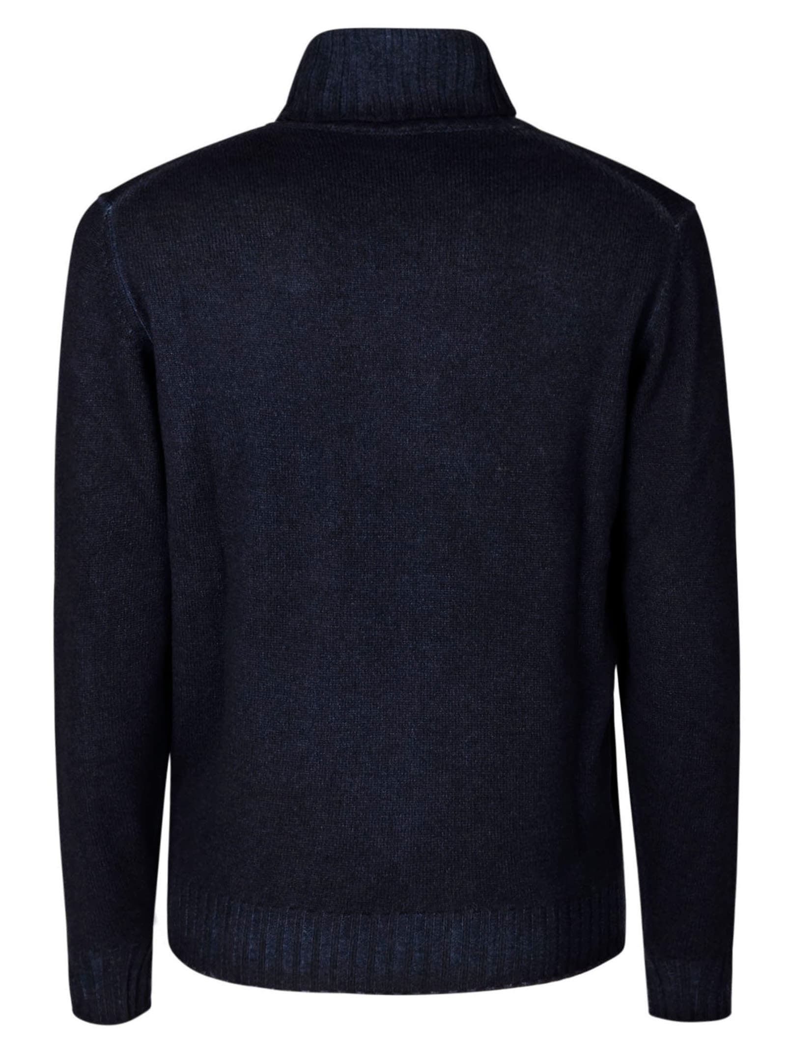 Filippo De Laurentiis Turtleneck Wool Cashmere In Navy Cloud
