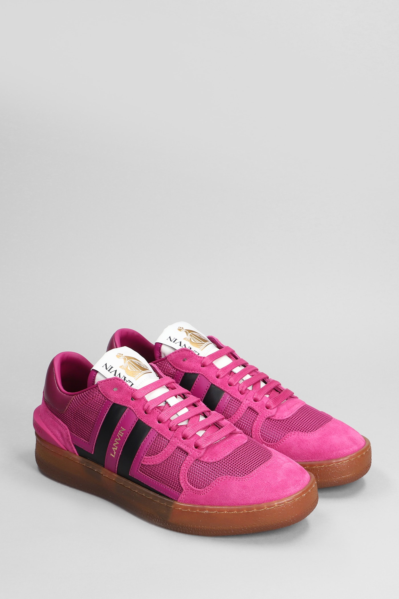 Shop Lanvin Clay Sneakers In Fuxia Leather