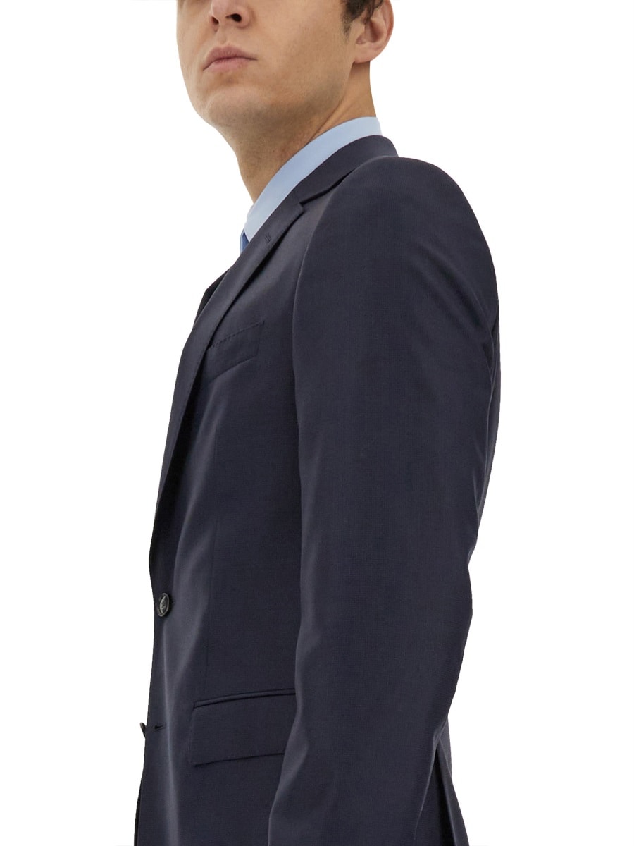 Hugo Boss Boss Single-breasted Dress In Blue