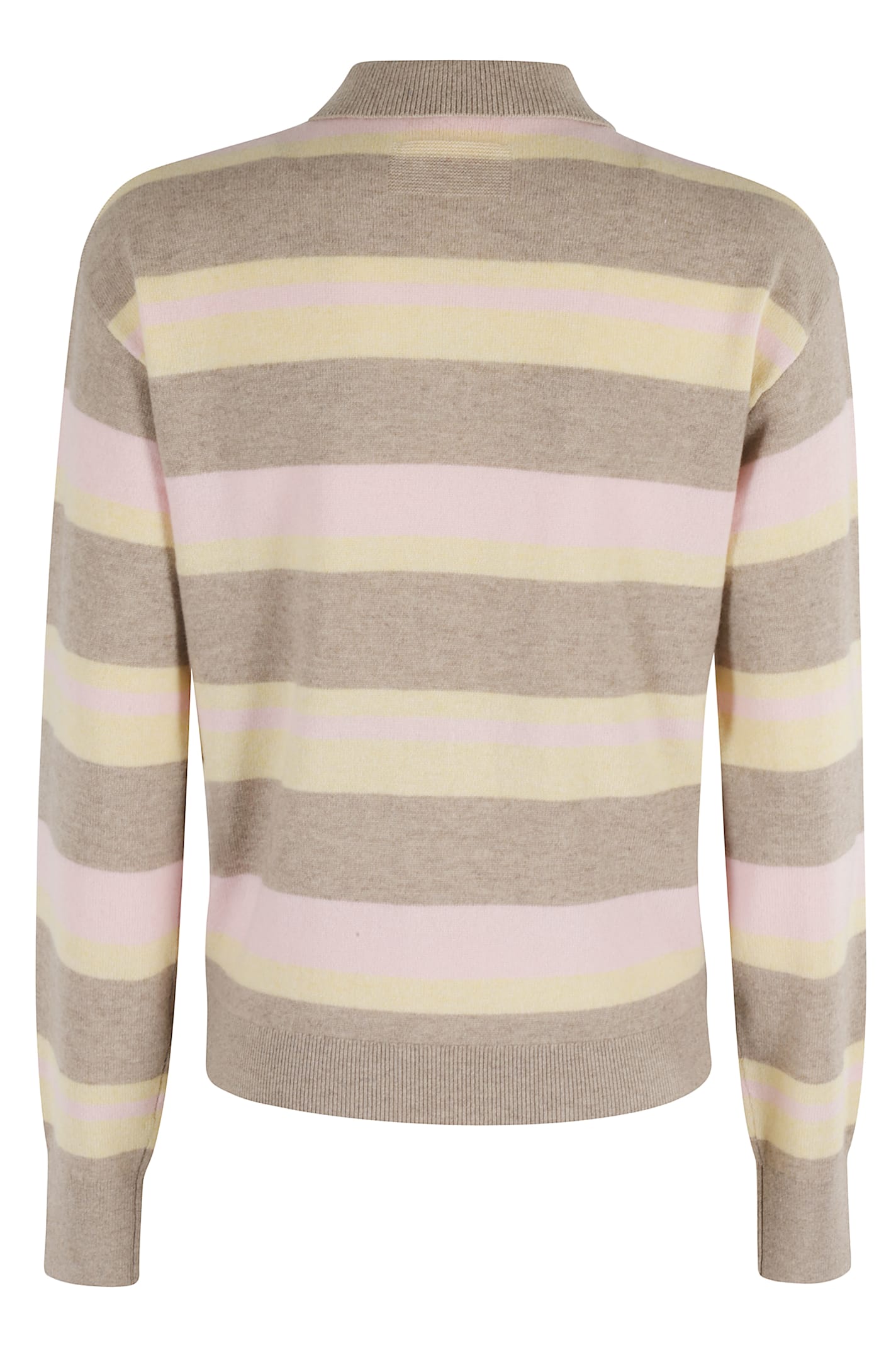 Guest In Residence Collegiate Stripe Polo With Cashmere Composition In Neutral